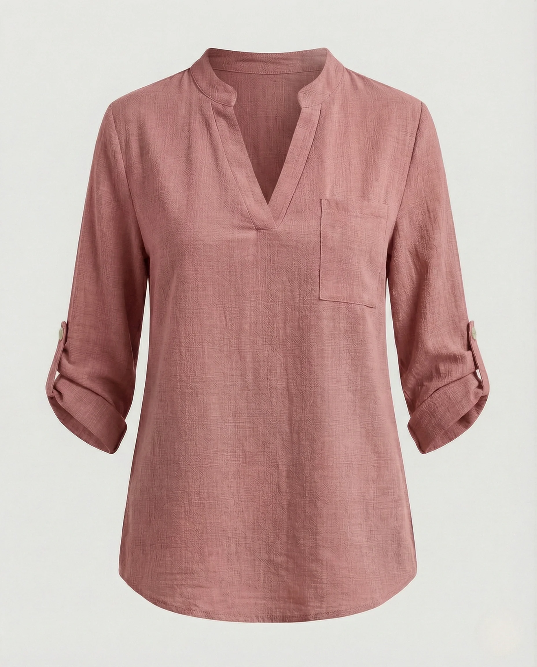 Damen Tunika Bluse mit Brusttasche - Image 10