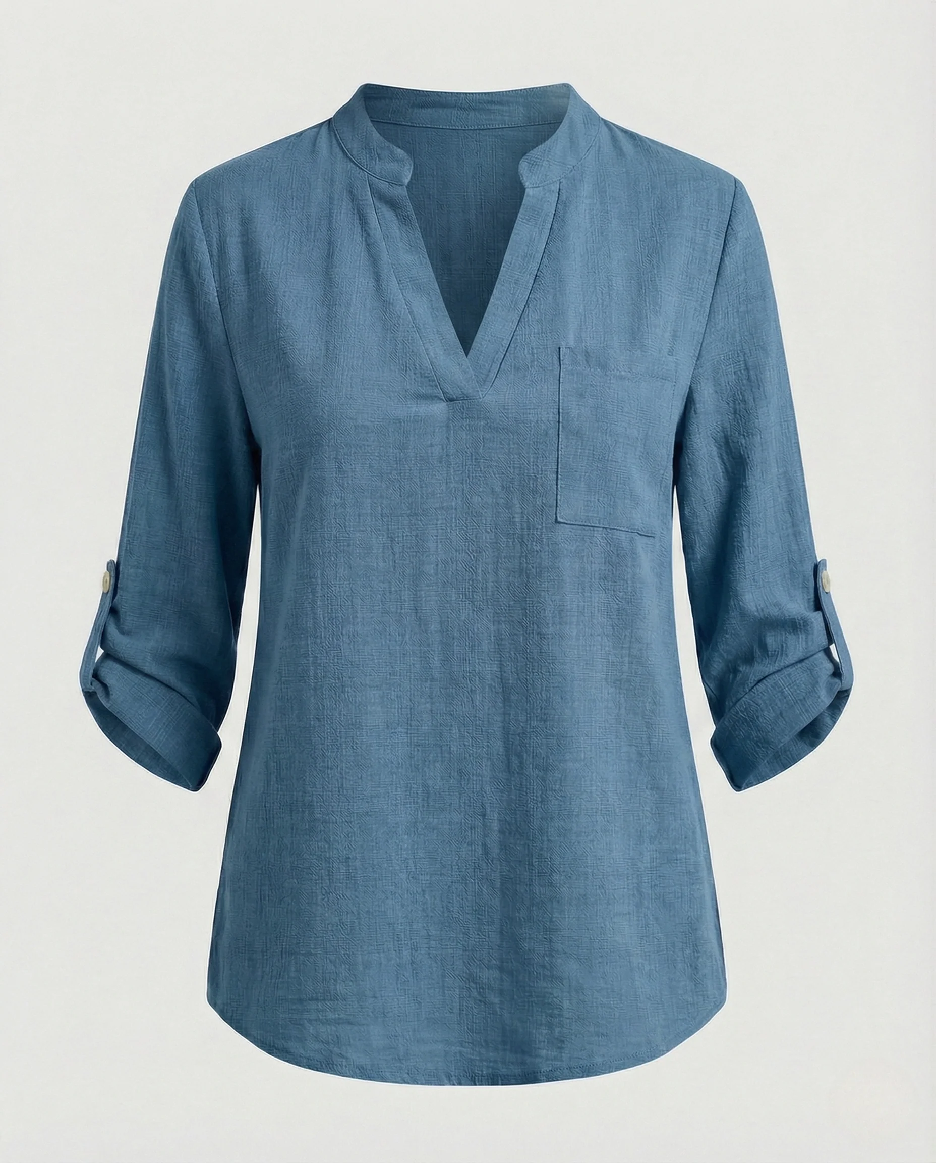 Damen Tunika Bluse mit Brusttasche - Image 11