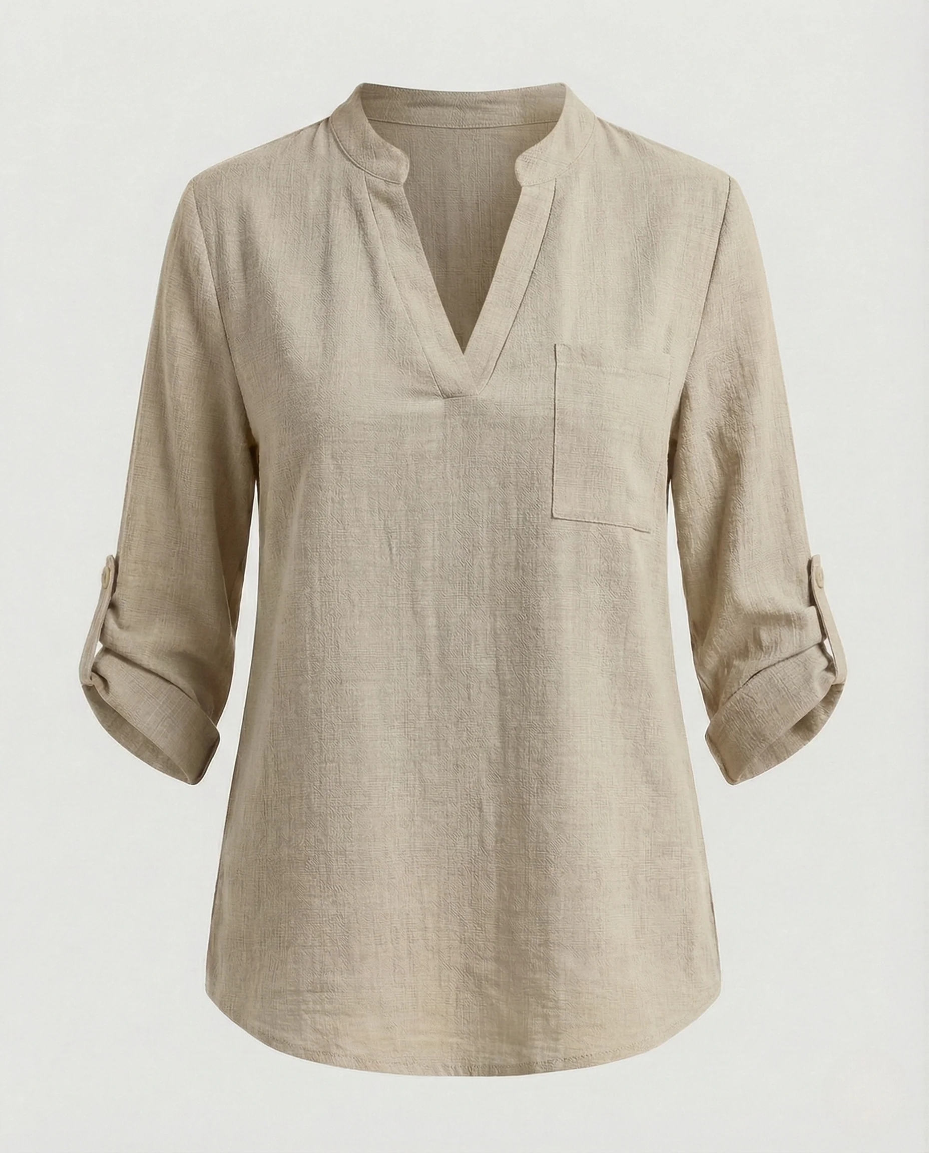 Damen Tunika Bluse mit Brusttasche - Image 6