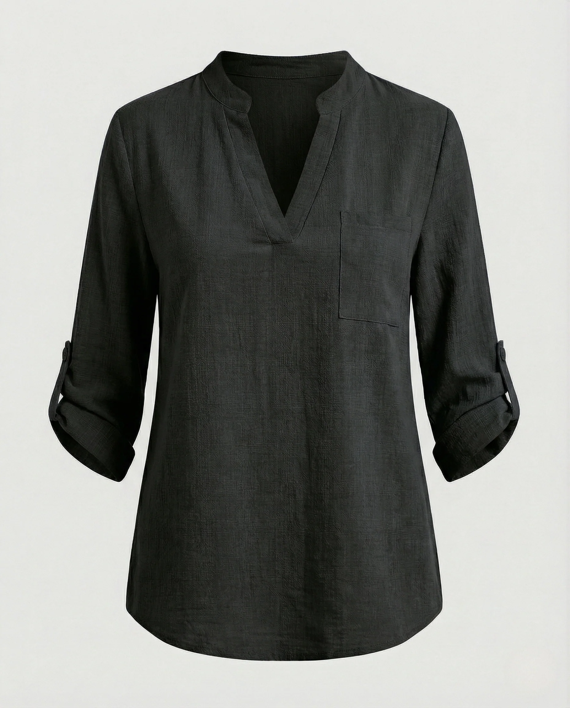 Damen Tunika Bluse mit Brusttasche - Image 7