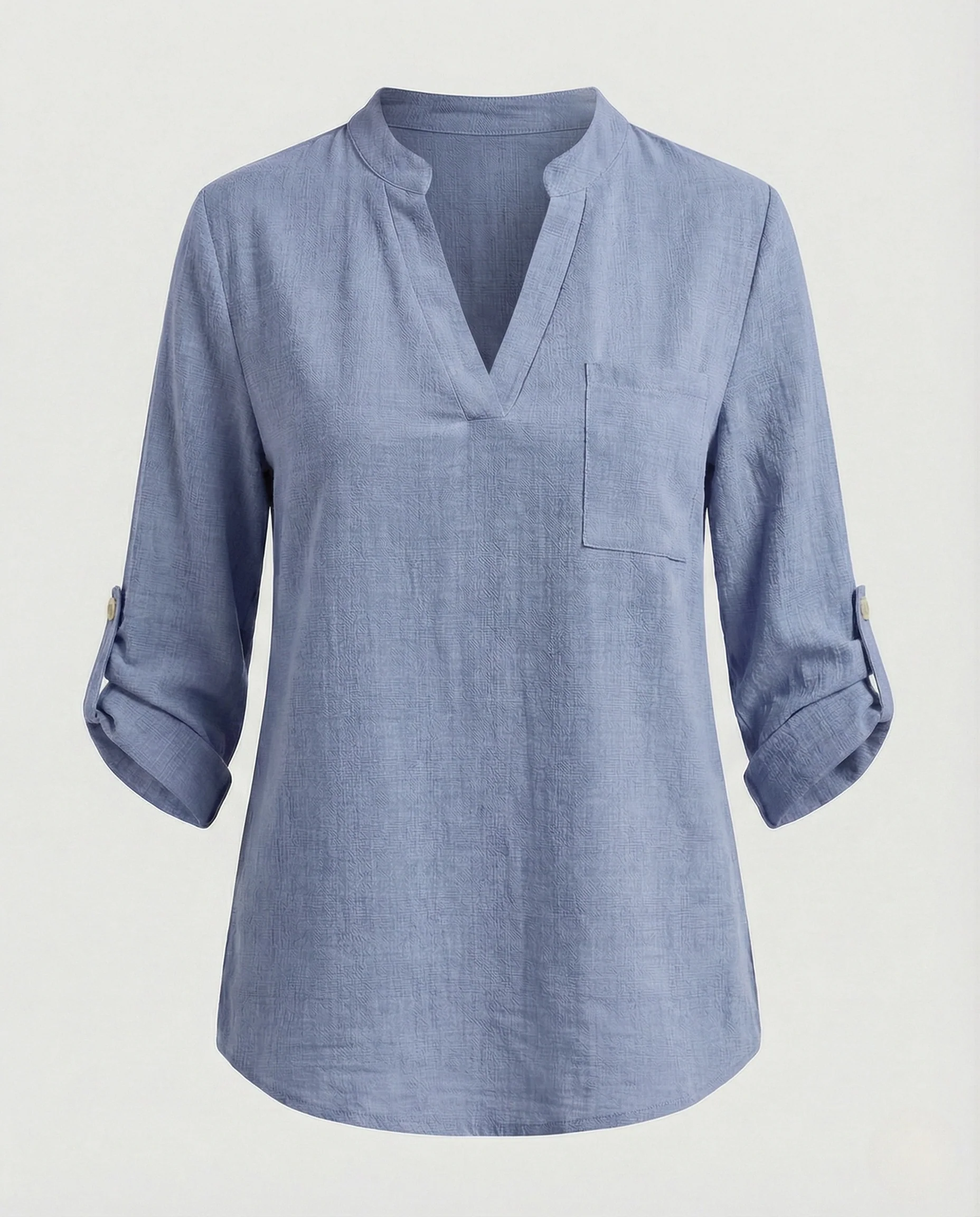 Damen Tunika Bluse mit Brusttasche - Image 9