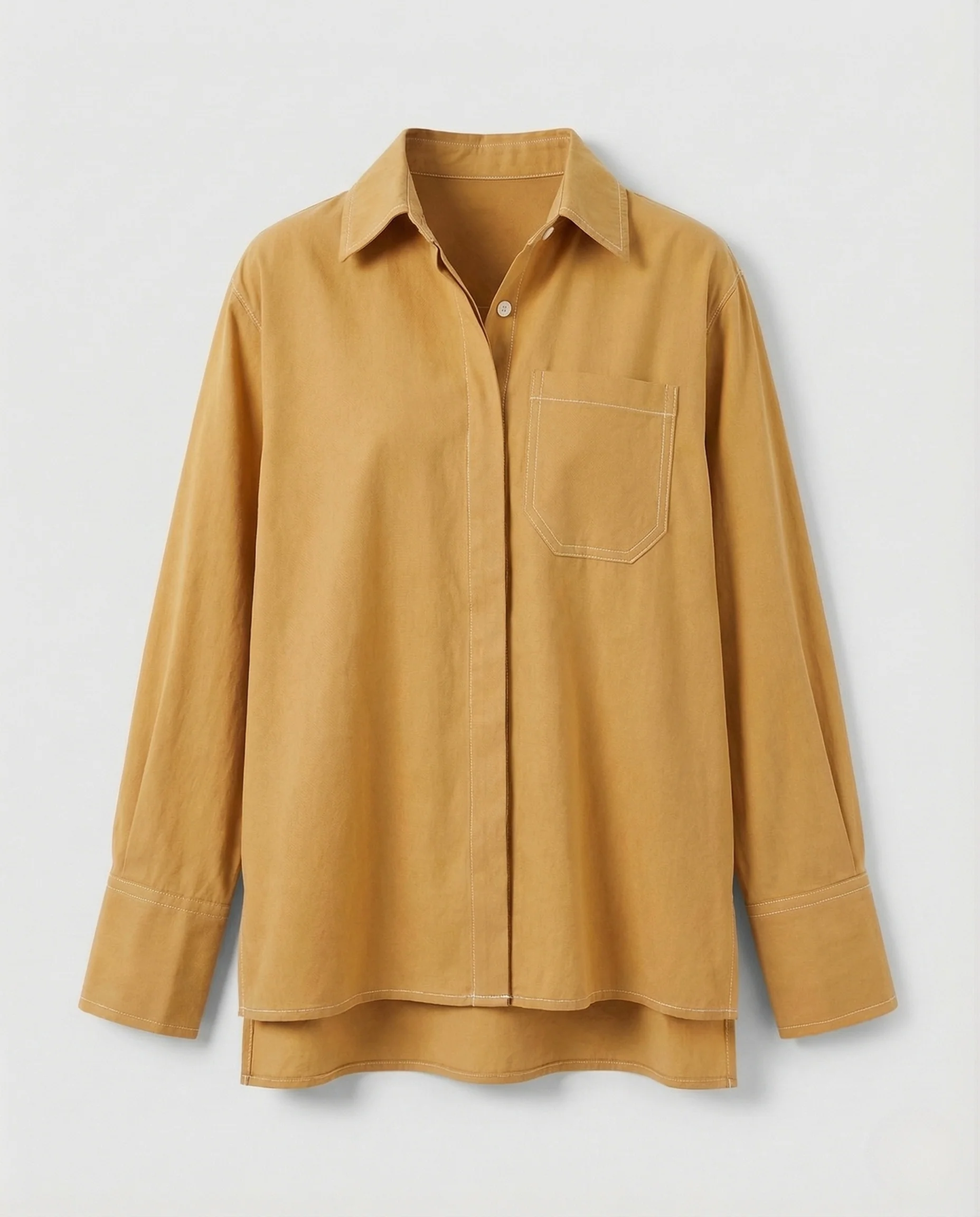 Damen Viskose Hemdbluse Kontrastnaht - Image 7