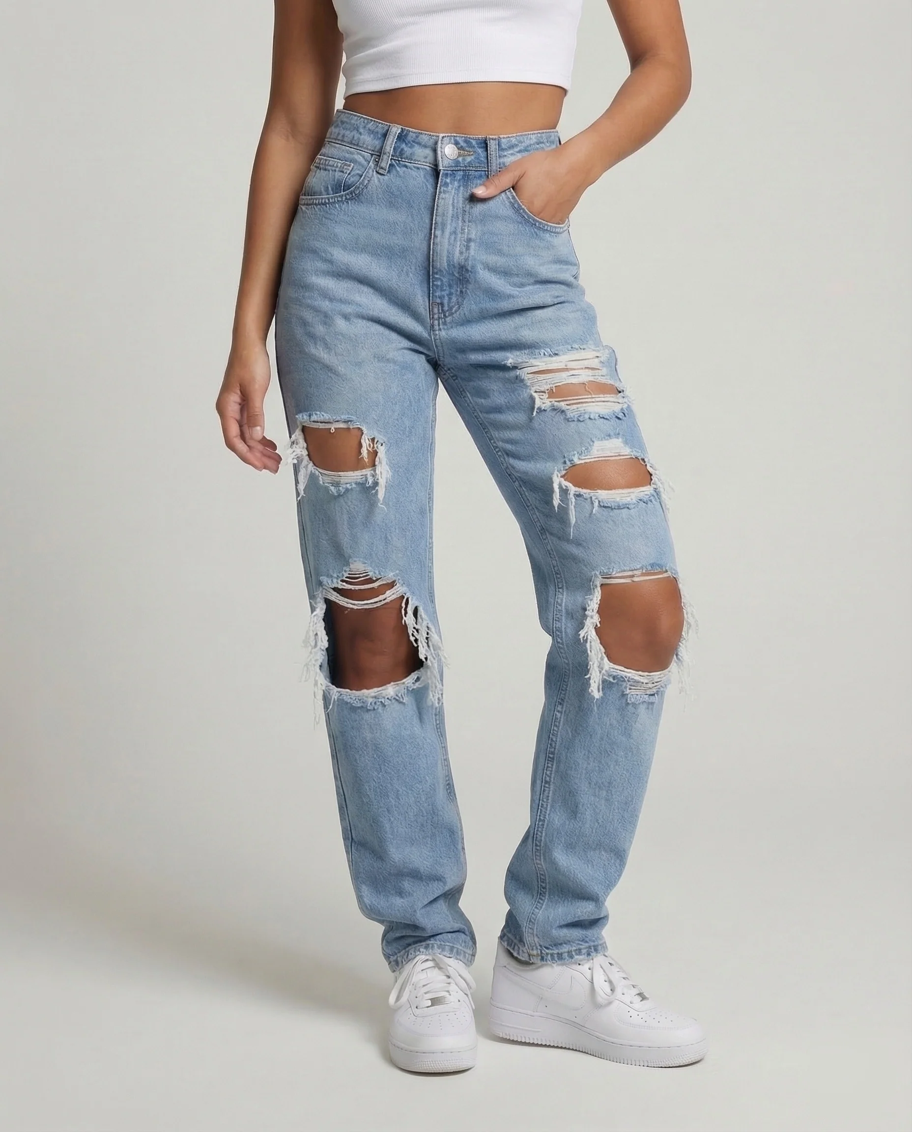 Damen Baggy Jeans High Waist - Image 2