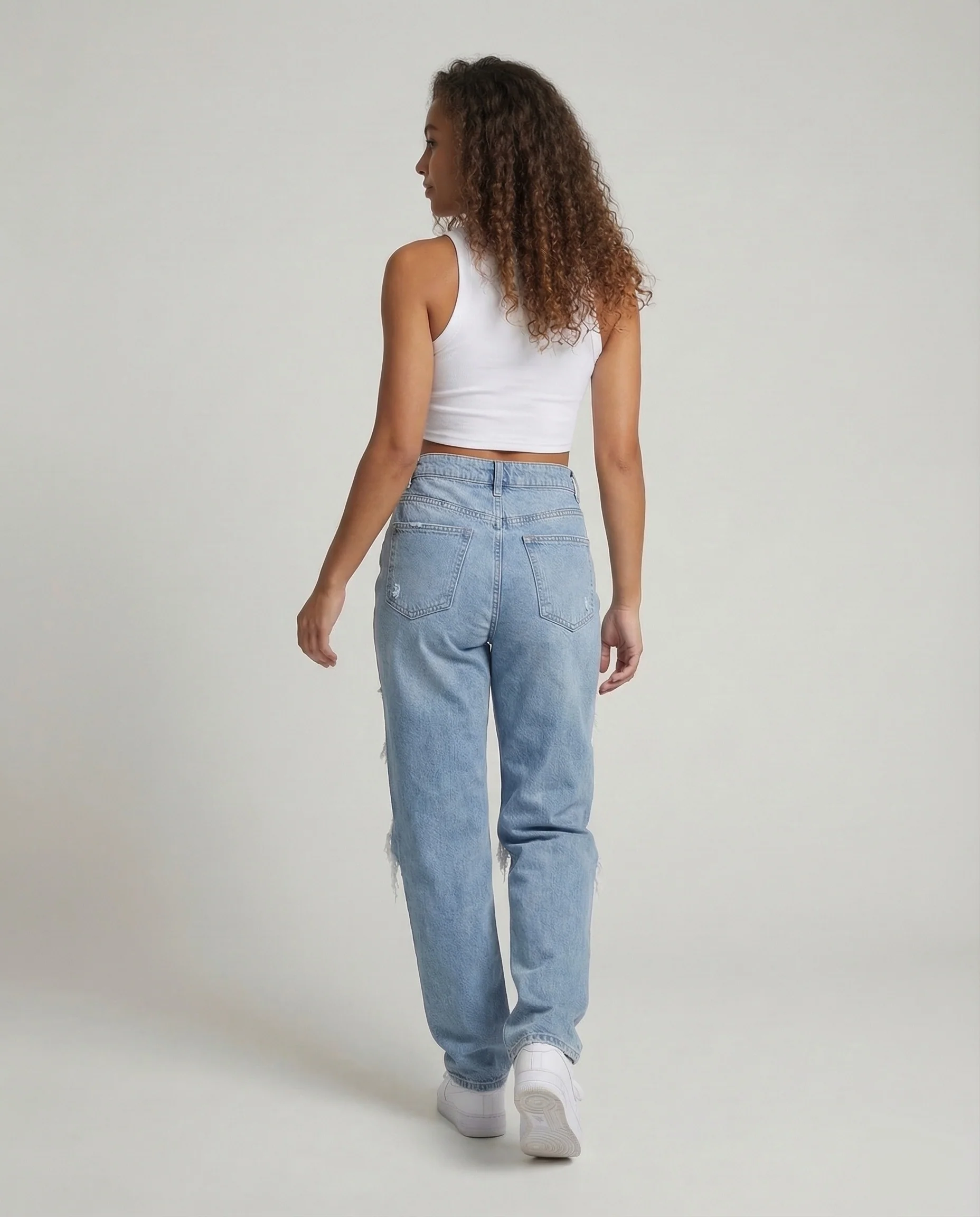 Damen Baggy Jeans High Waist - Image 4