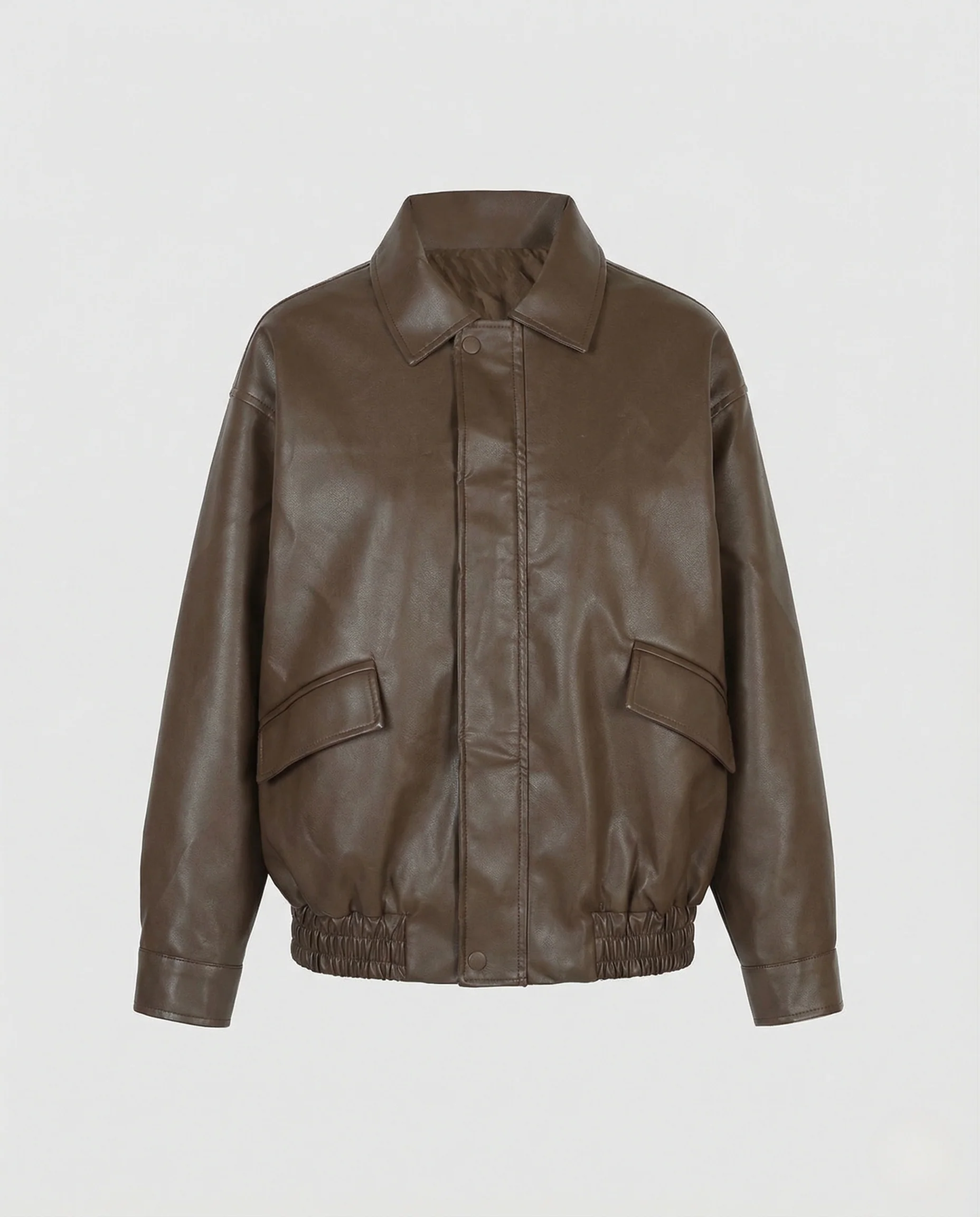 Damen Blouson mit Hemdkragen Lederoptik - Image 5