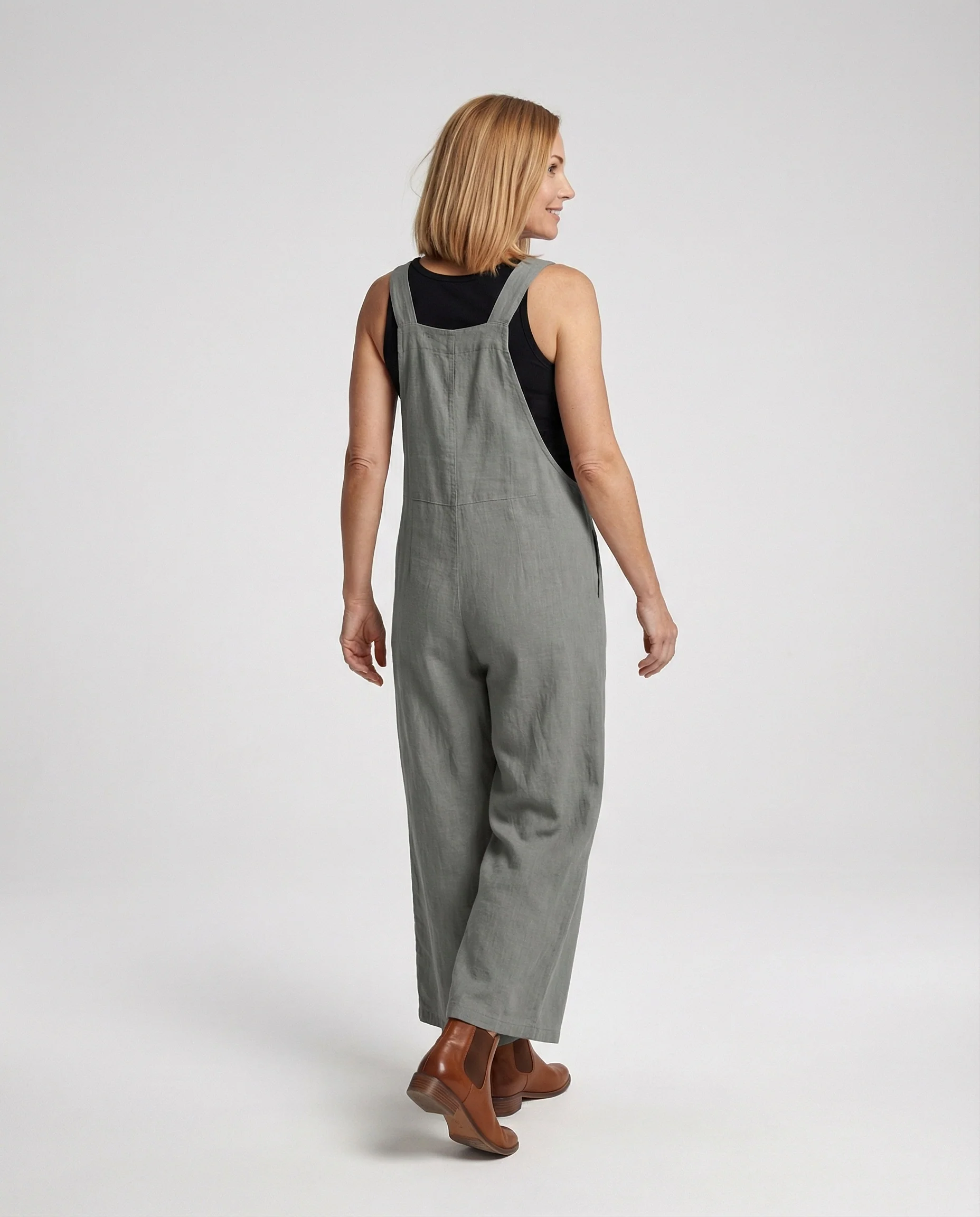 Damen Latzoverall Leinen Boho - Image 2