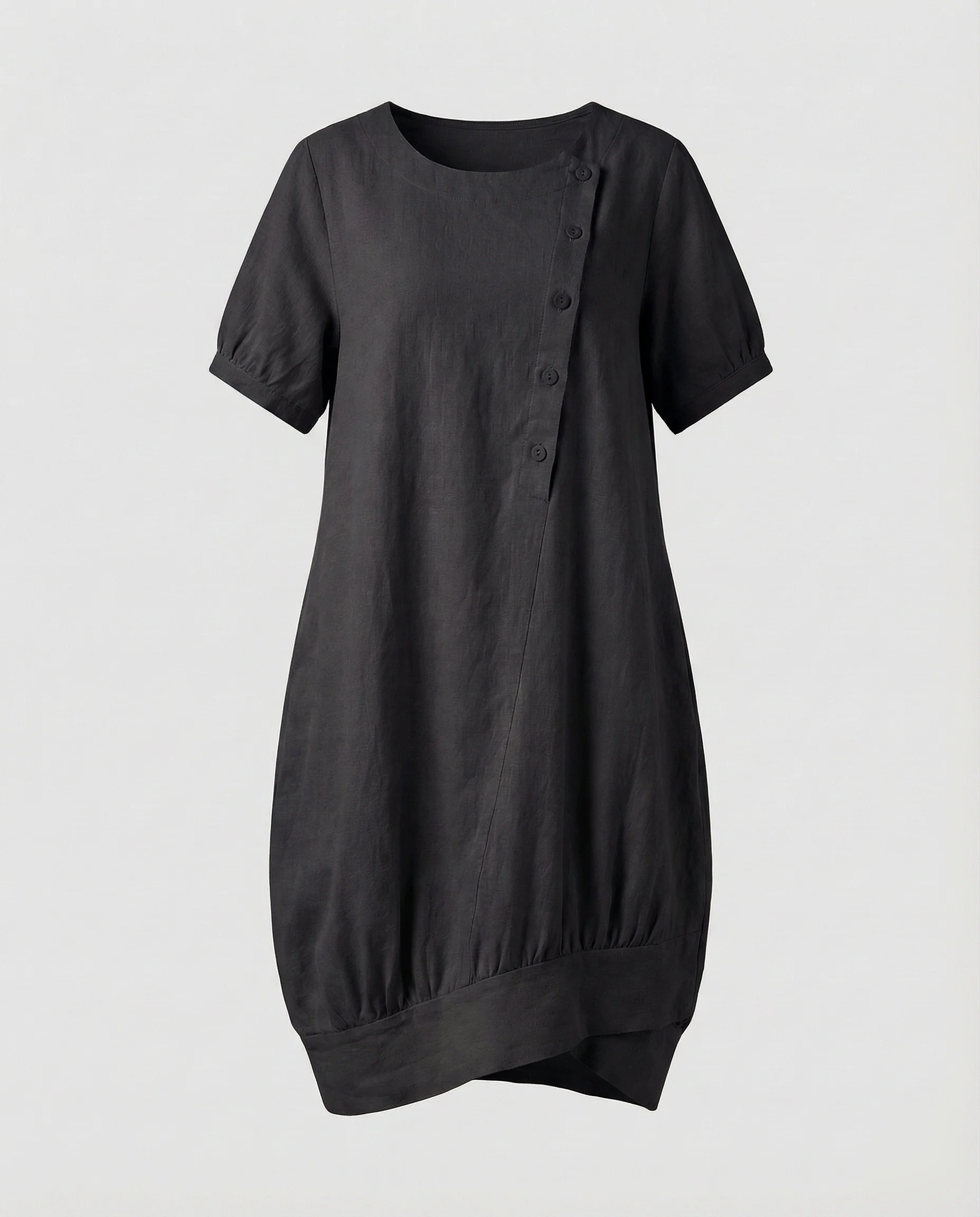 Damen Leinen Kurzkleid in A-Linie mit Taschen - Image 7