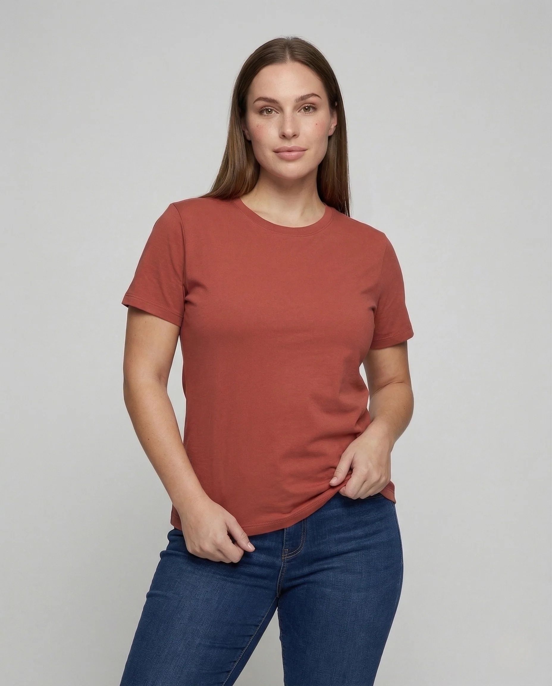 Damen Baumwollshirt Rundhals Weiche Jersey Qualität - Image 2