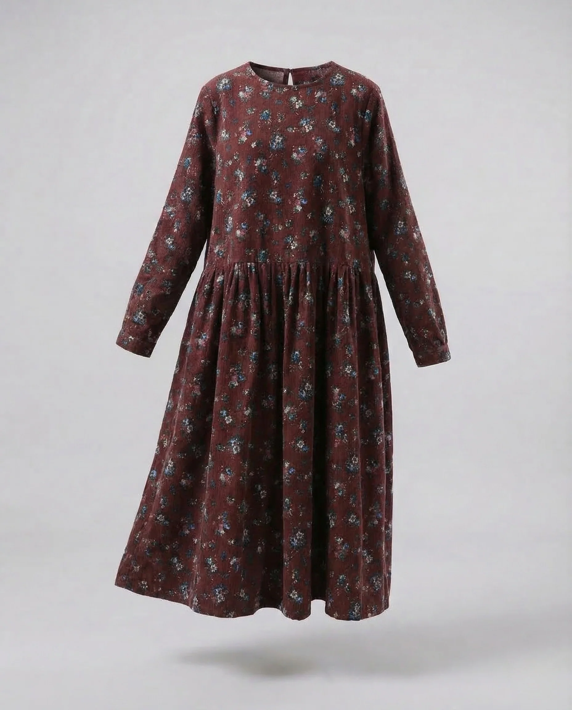 Damen Boho Maxikleid Blumenprint Langarm - Image 5