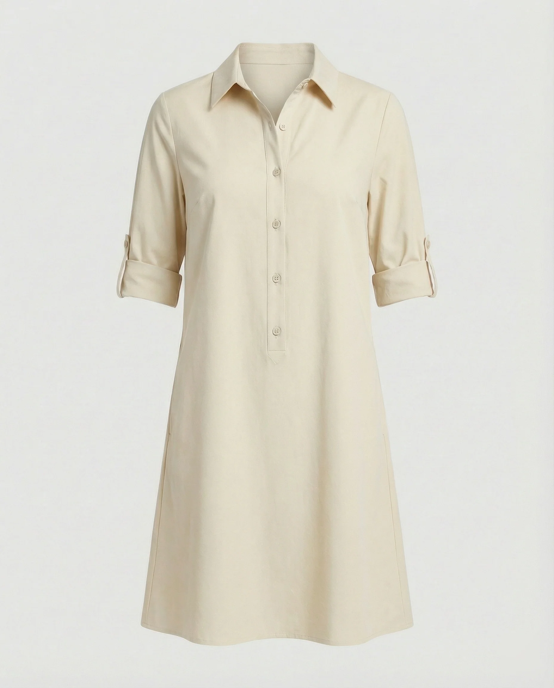 Damen Hemdblusenkleid Baumwolle Freizeit - Image 13