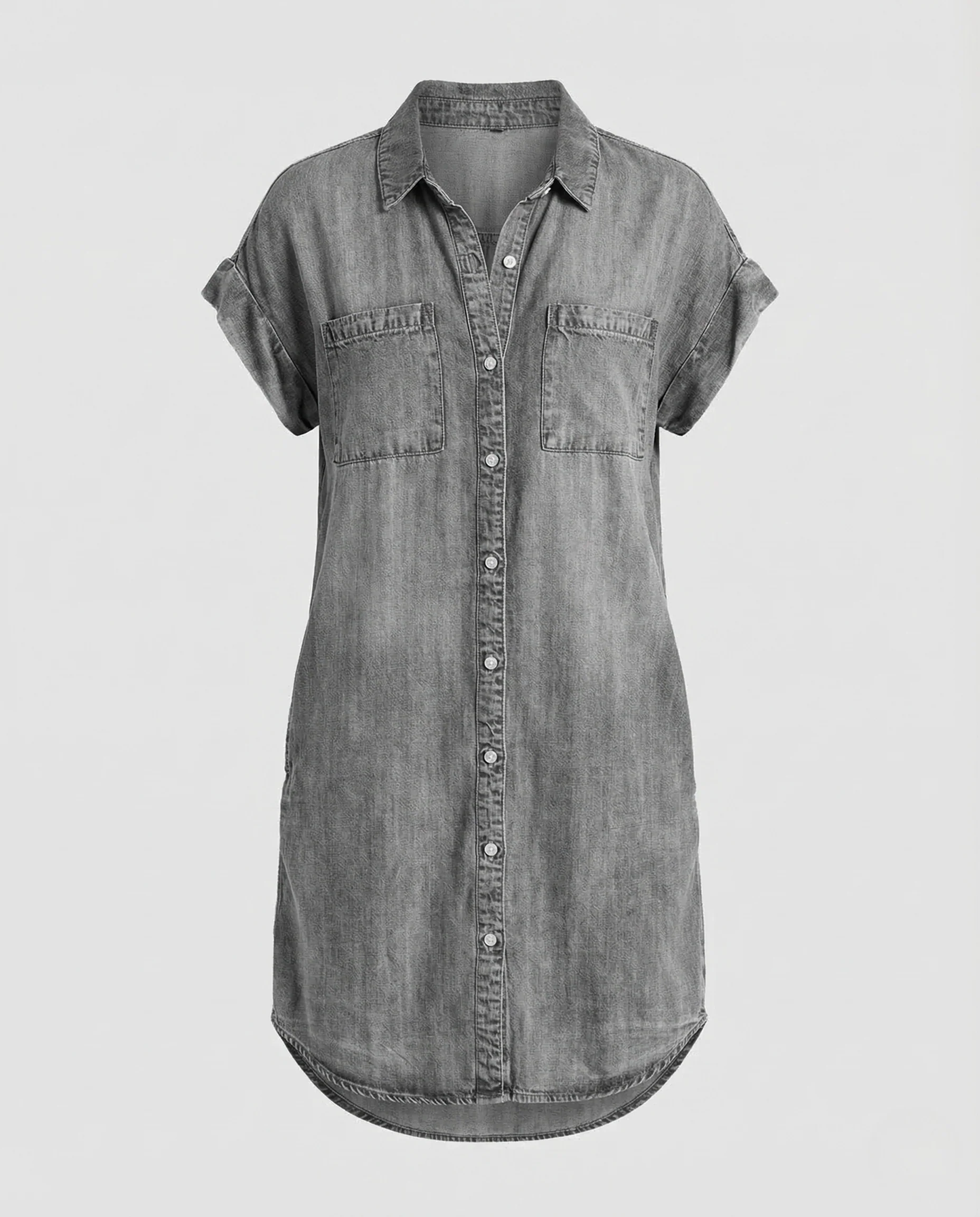 Damen Jeans Hemdkleid Taschen - Image 5