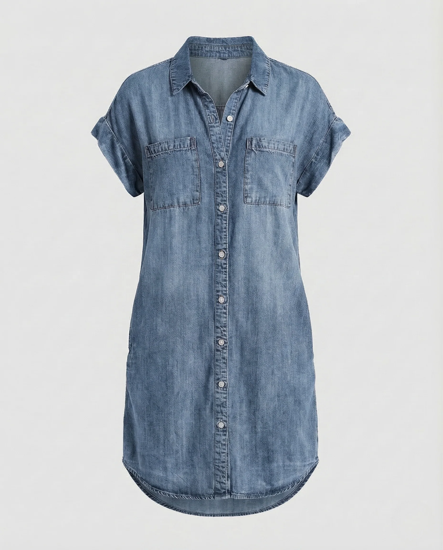 Damen Jeans Hemdkleid Taschen - Image 7