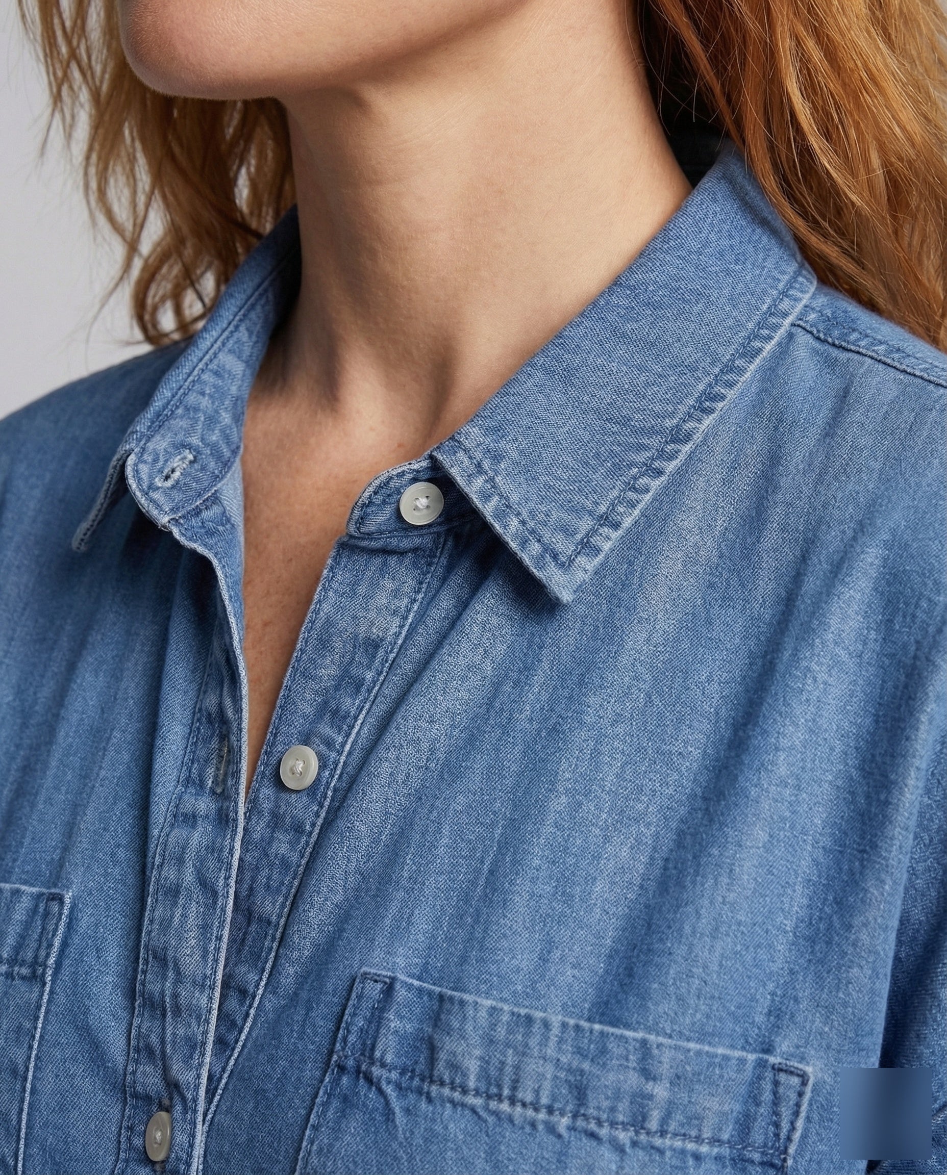 Damen Jeans Hemdblusenkleid - Image 3