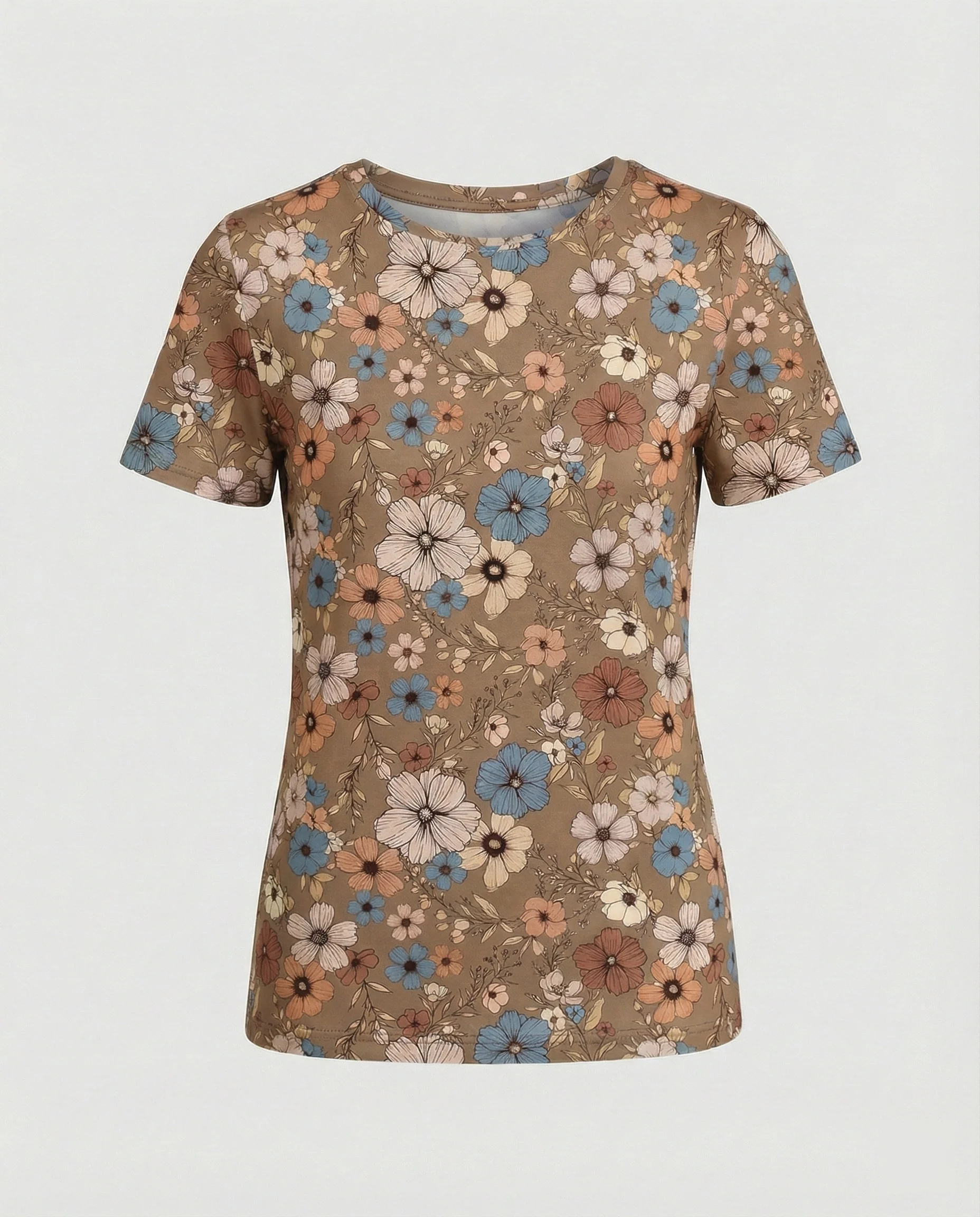 Kurzarmshirt Damen Mit Blumenprint - Image 19