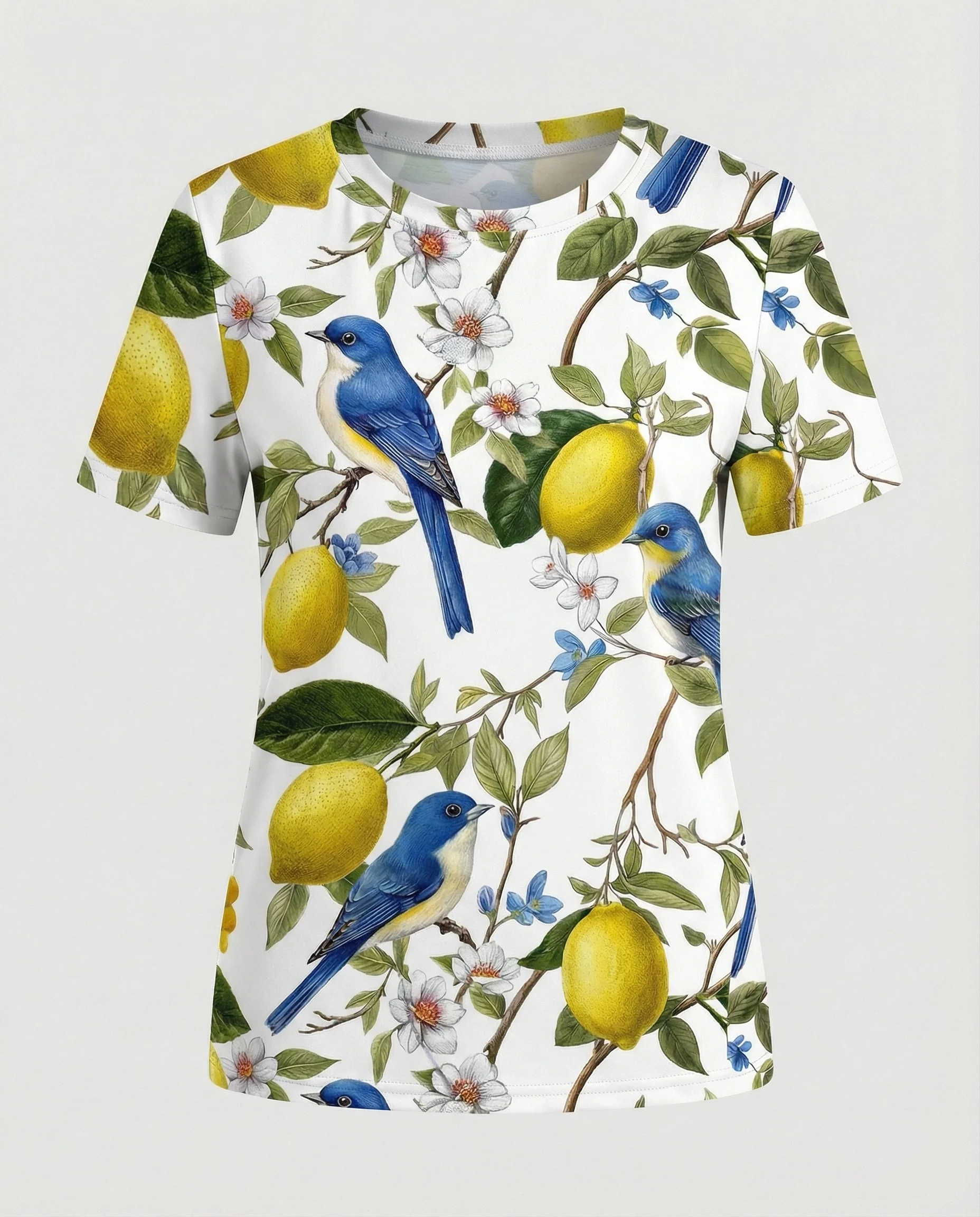 Kurzarmshirt Damen Mit Blumenprint - Image 32