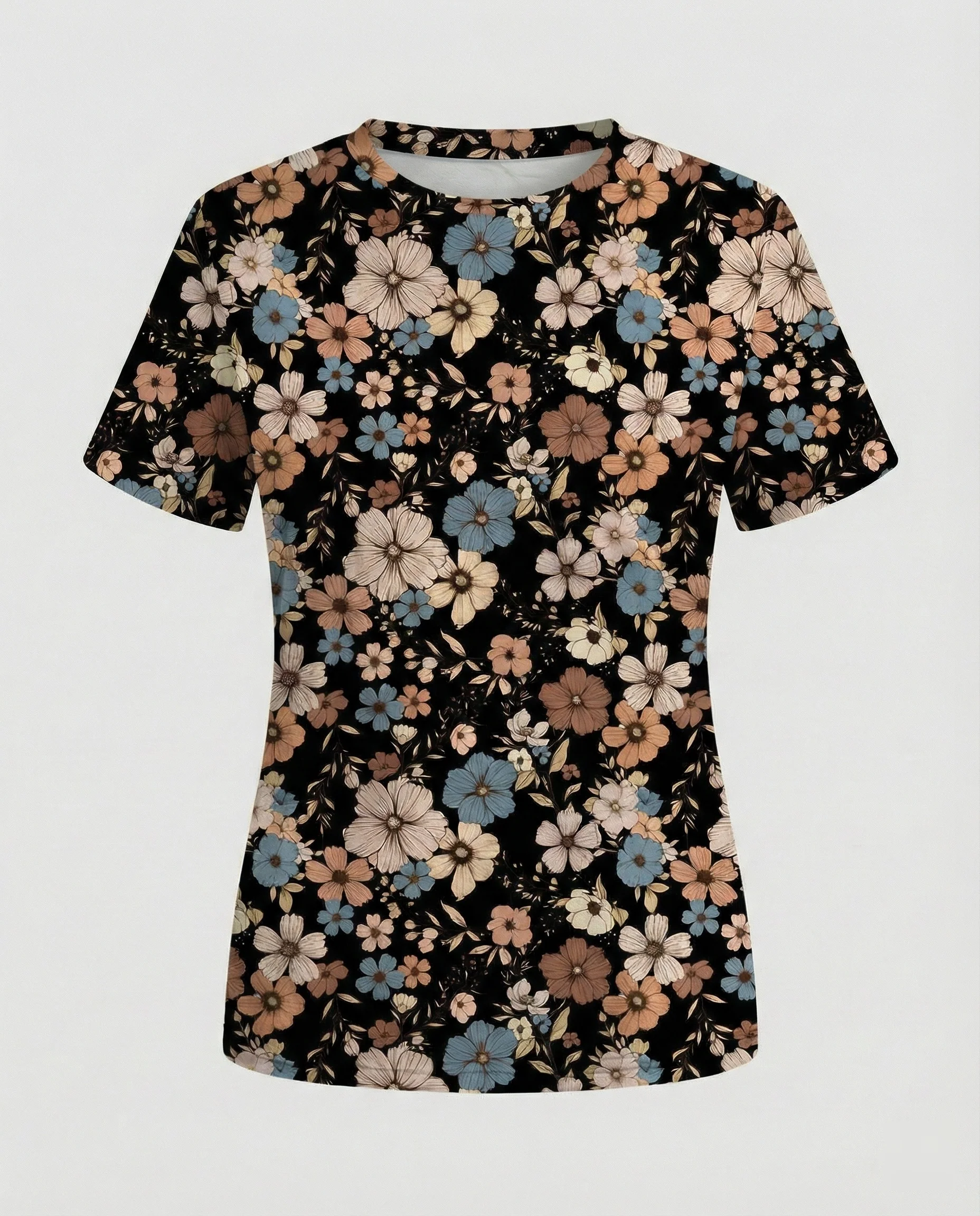 Kurzarmshirt Damen Mit Blumenprint - Image 7