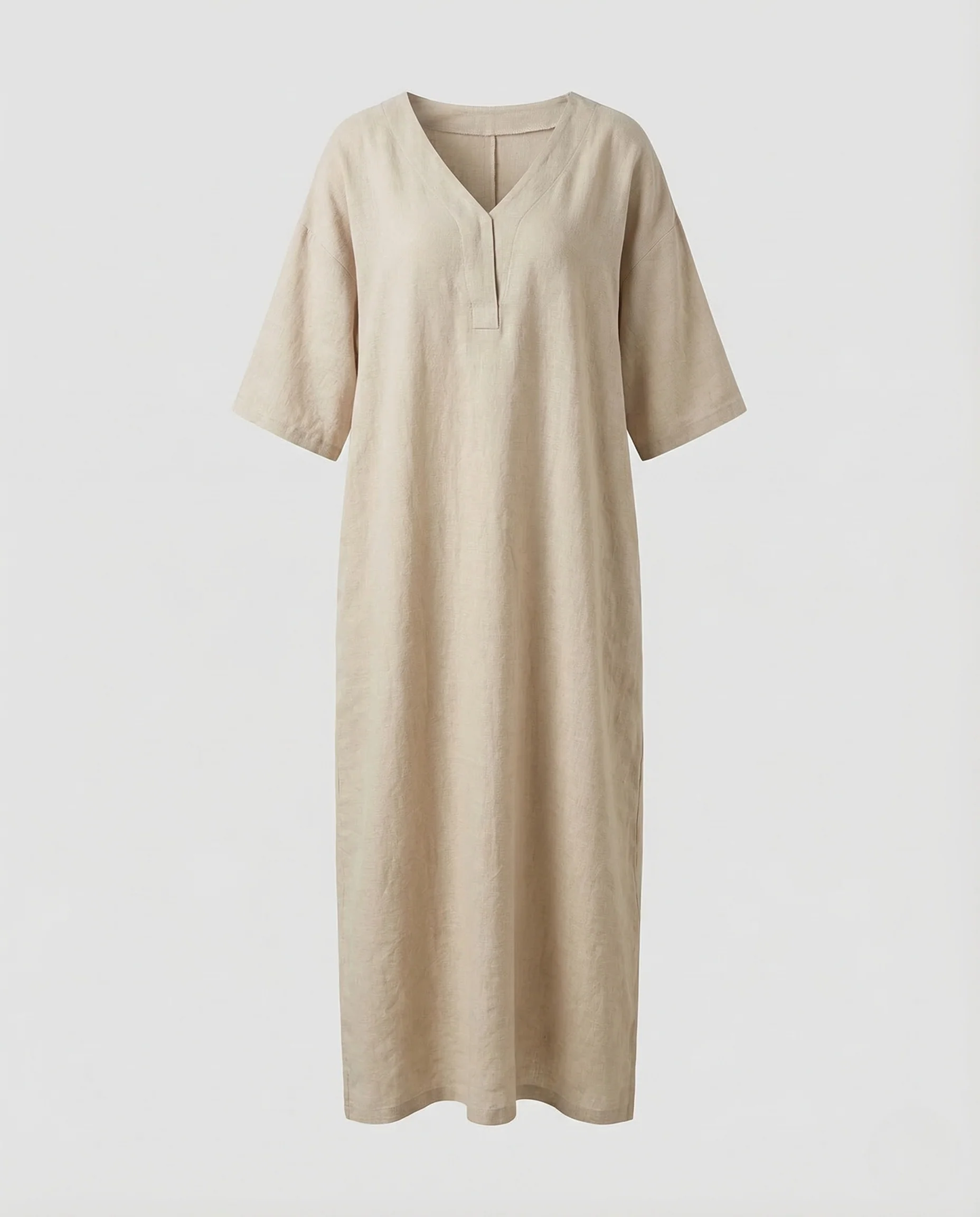 Damen Leinen Kaftankleid Lang - Image 5