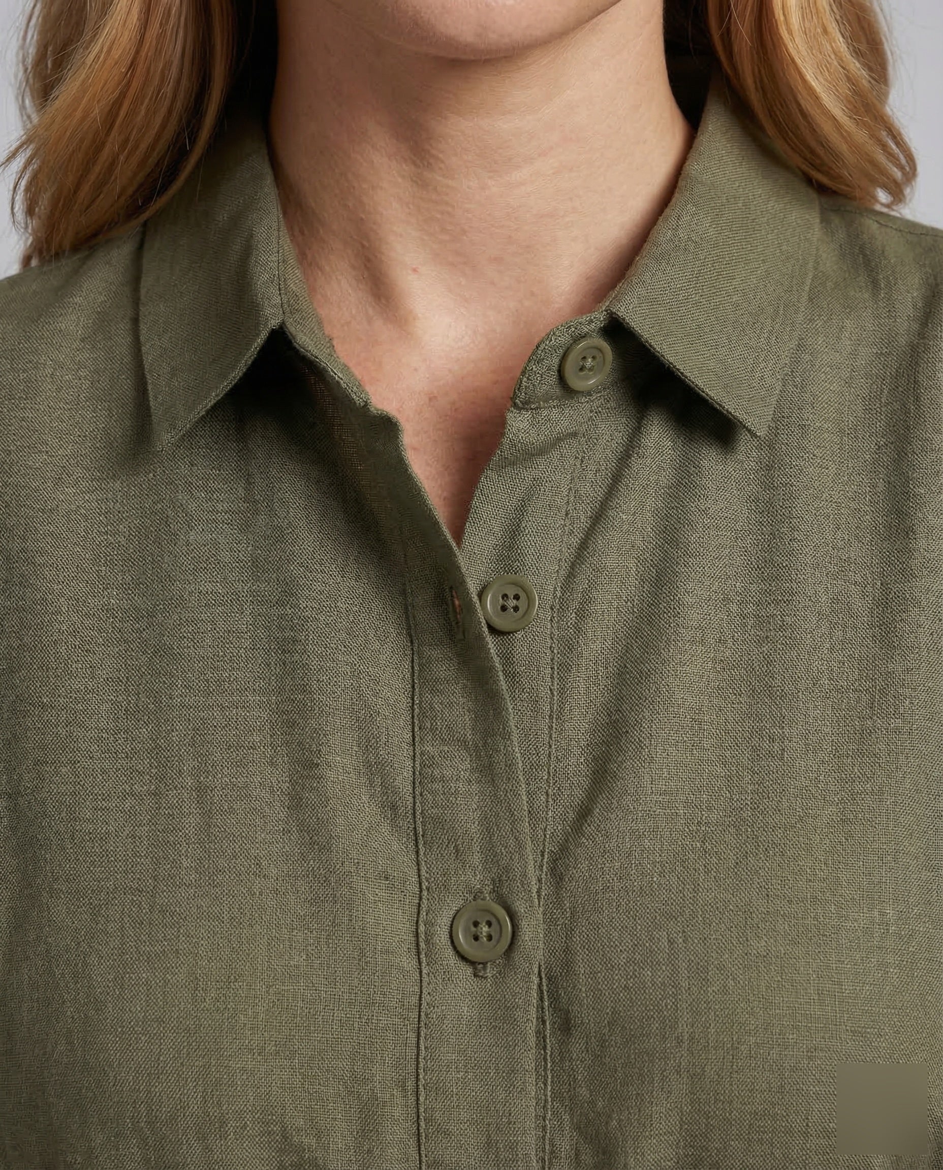 Damen Leinenkleid Polo Gürtel - Image 3