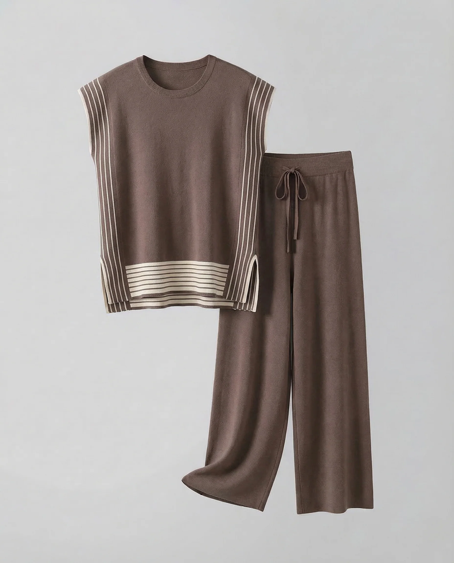 Damen Strick Set Top Culotte Hose - Image 7
