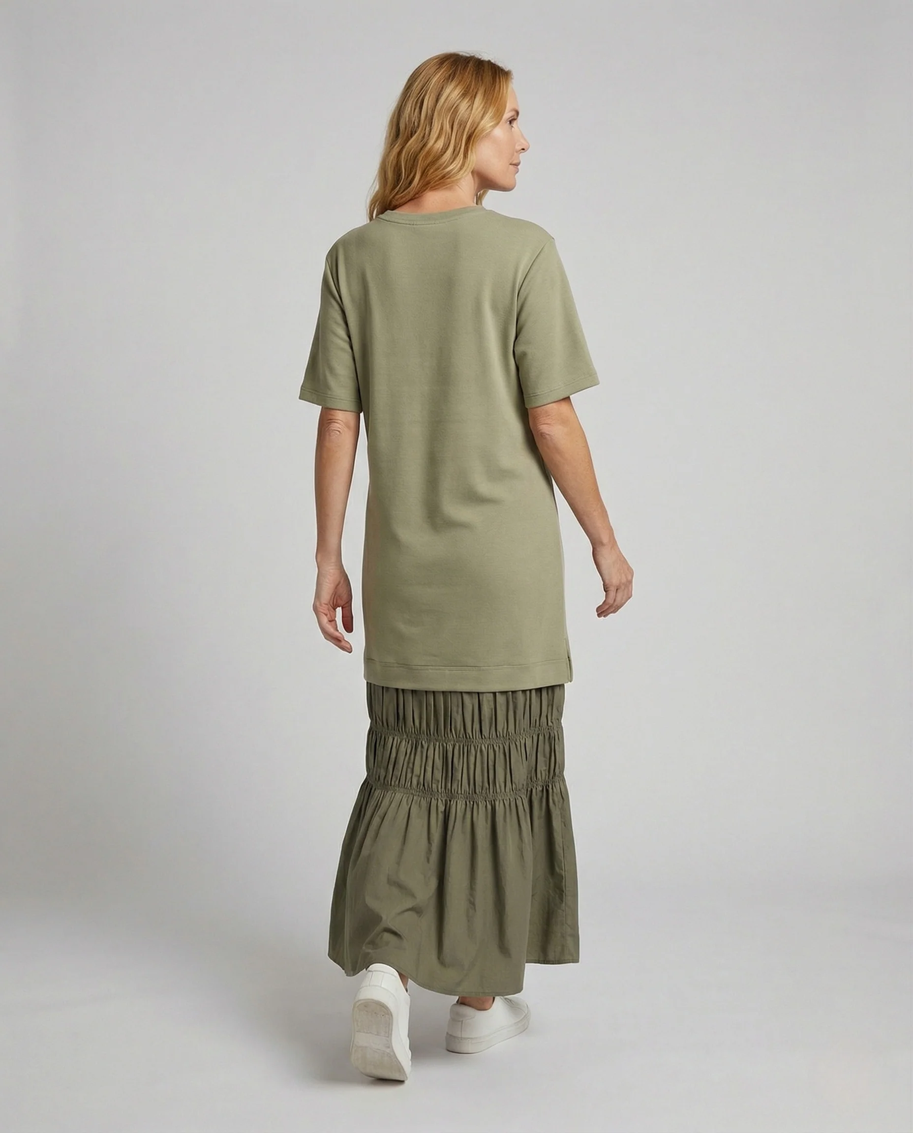 Damen Maxikleid mit Sweatshirt Oberteil - Image 3