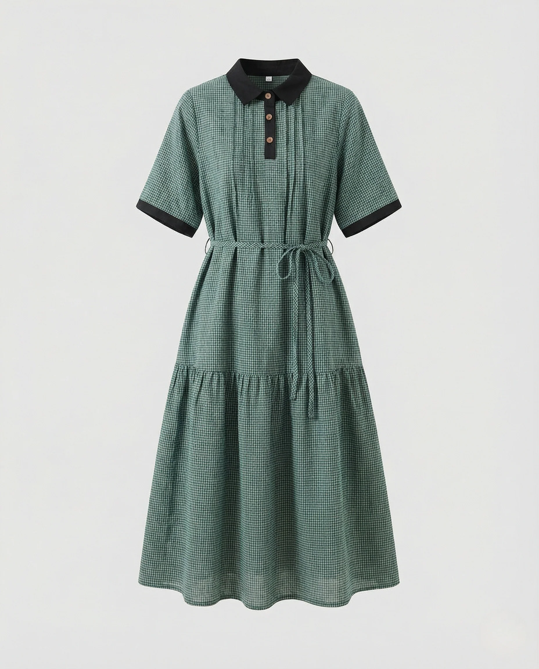 Damen Midikleid Polo Freizeitkleid - Image 5