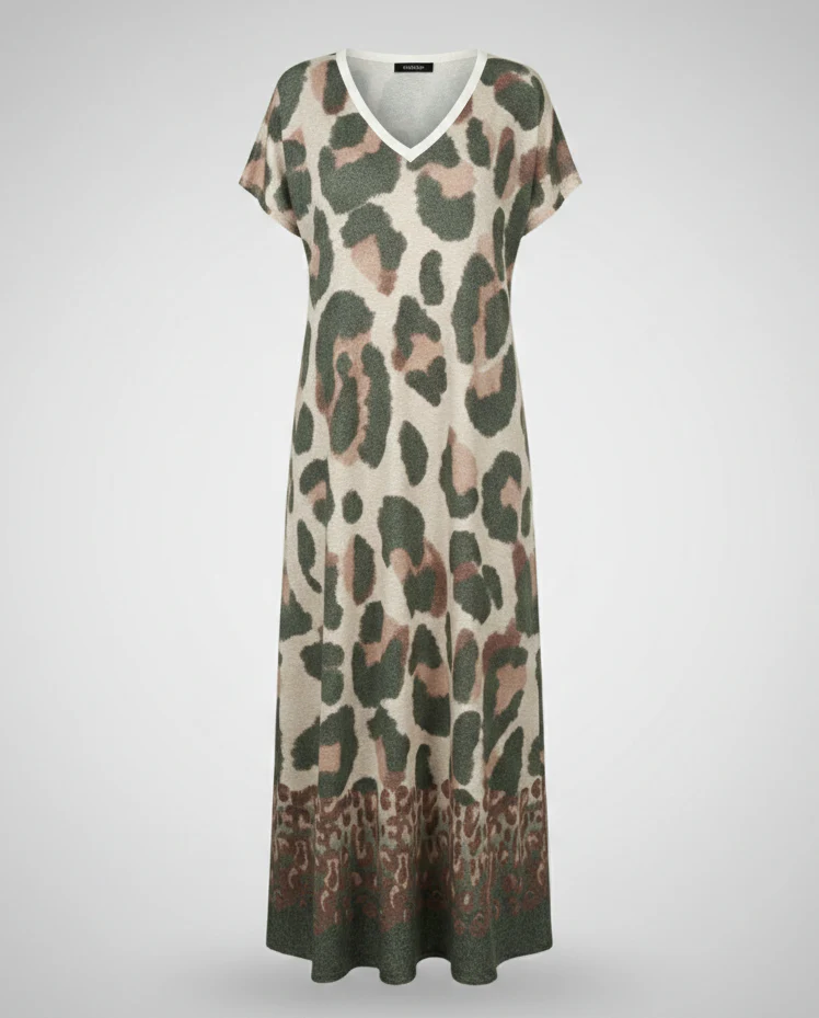 Damen Maxikleid Strick Oversize V-Ausschnitt - Image 4