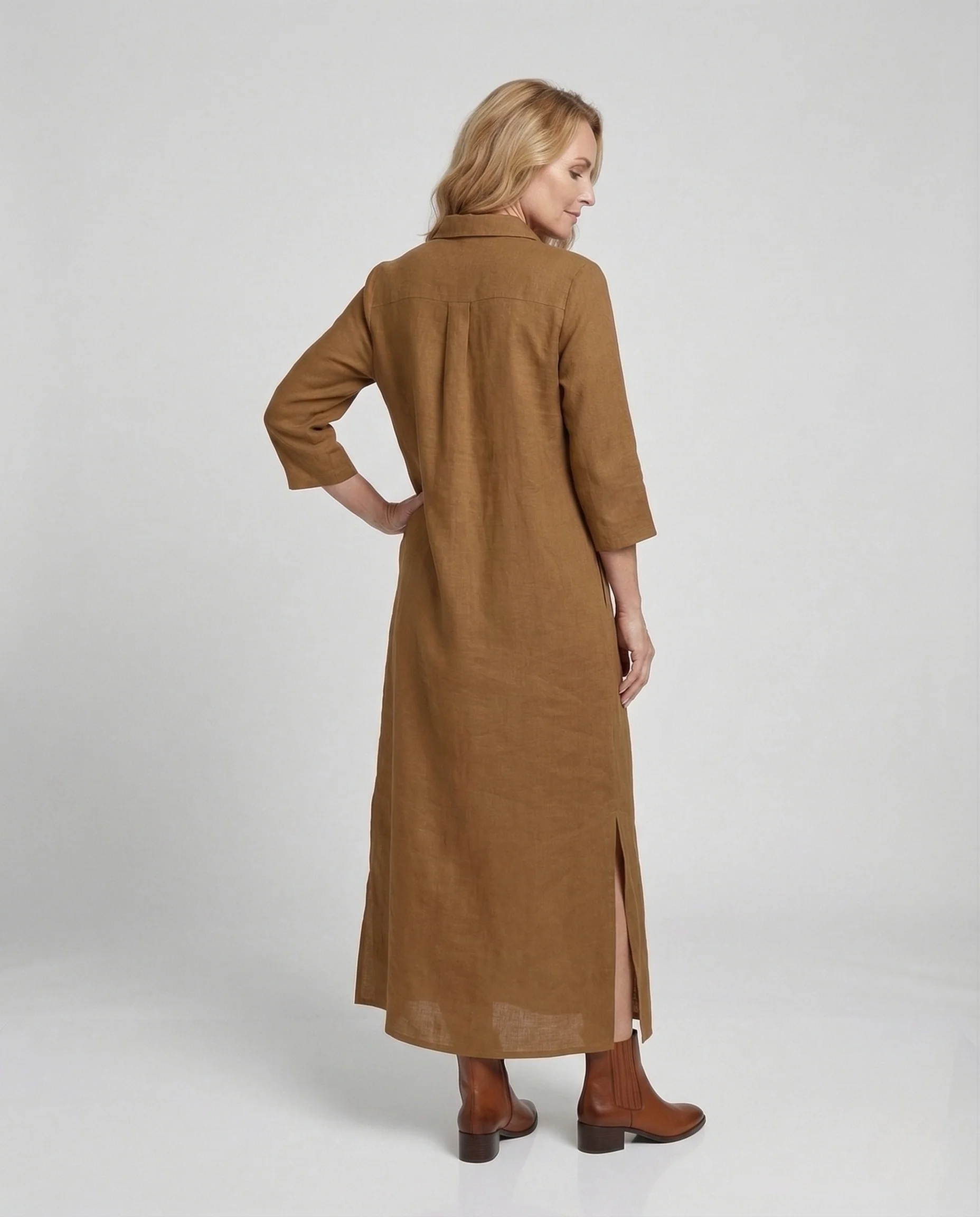 Damen Maxikleid Leinen Sommer - Image 4