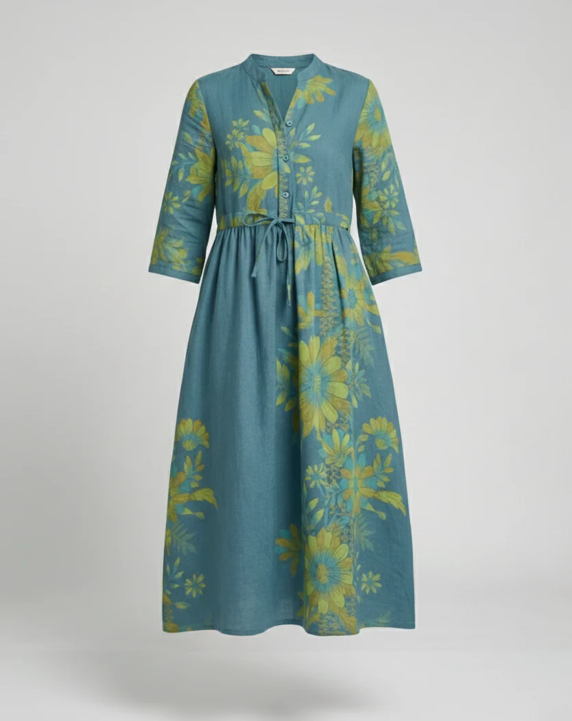 Maxikleid Damen Lässig mit Tunnelzug - Image 4