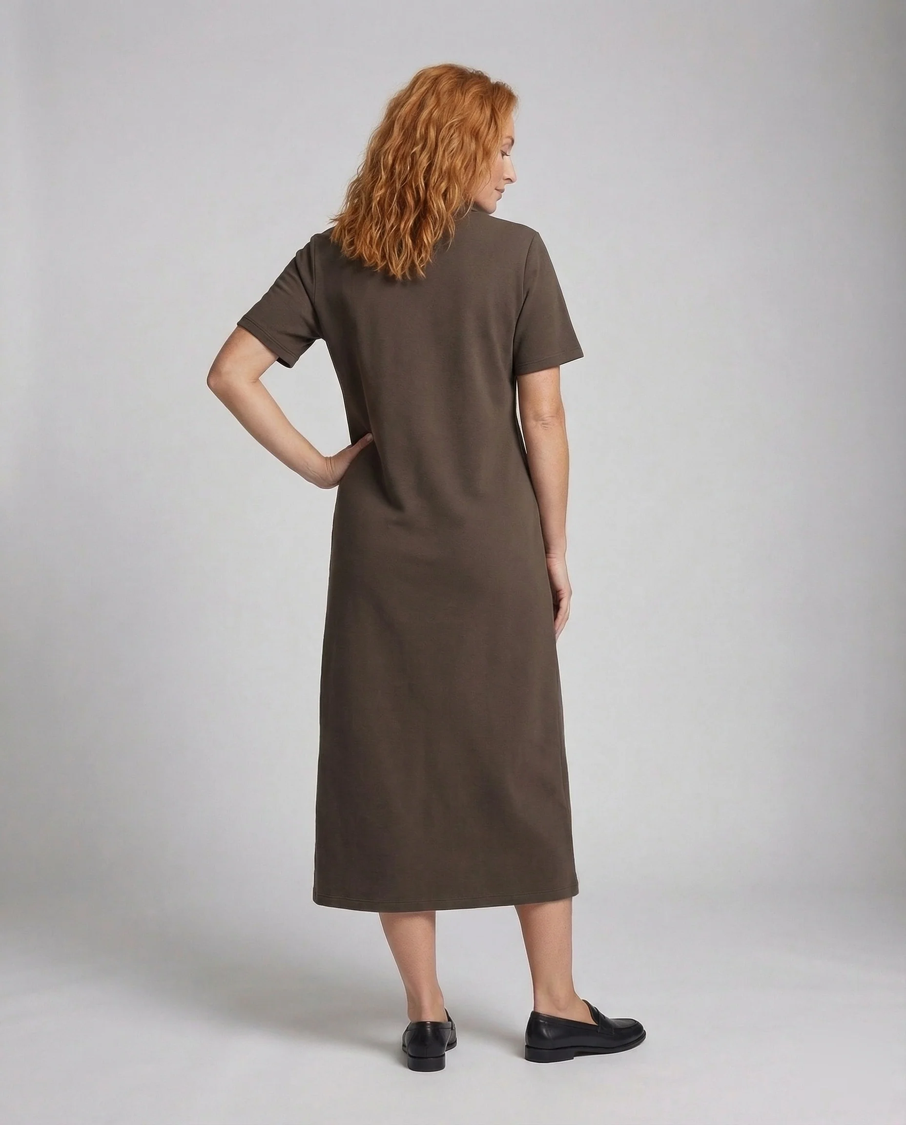 Damen Polokleid Maxi Baumwolle - Image 4