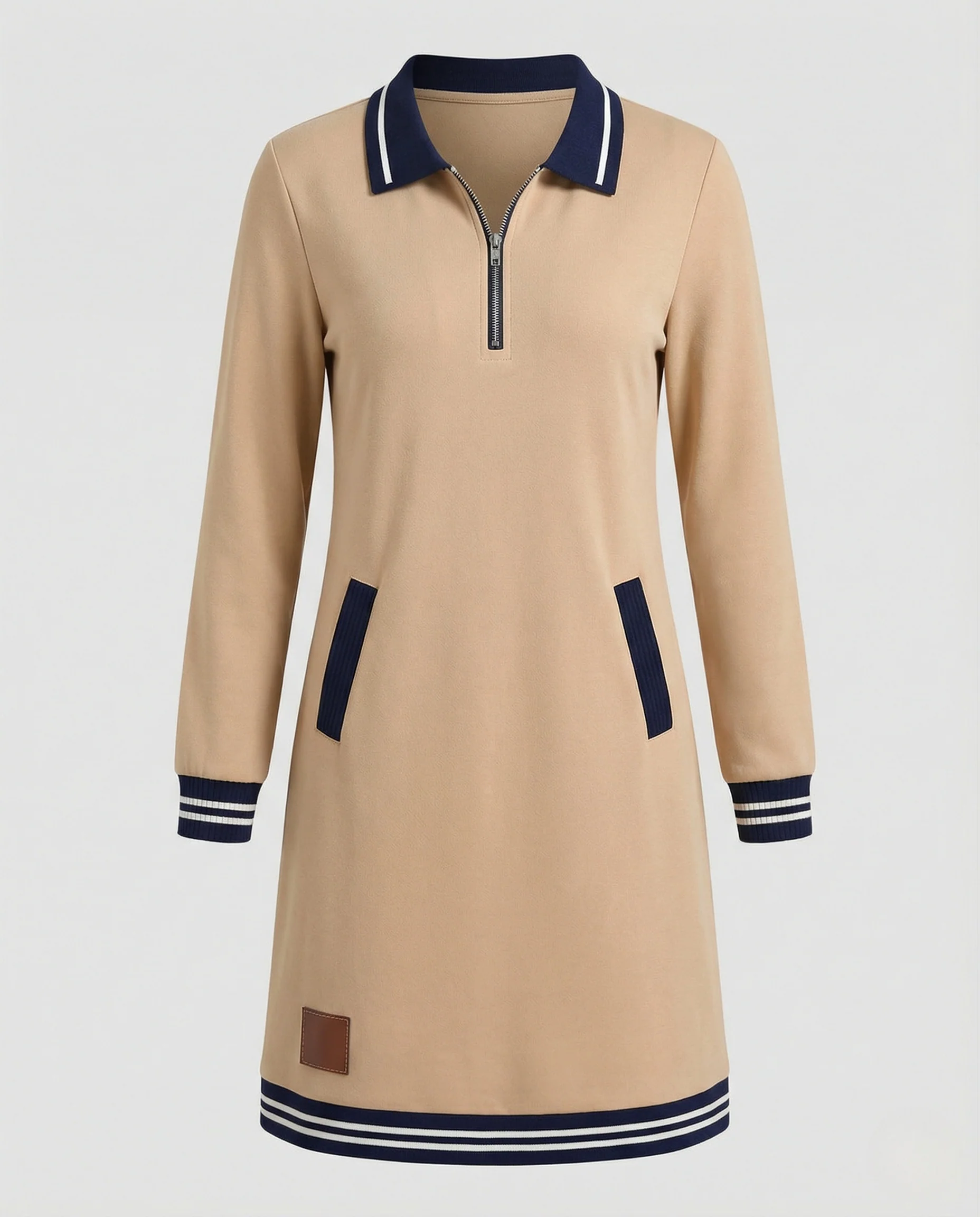 Damen Polokleid mit Reißverschluss und Taschen - Image 6