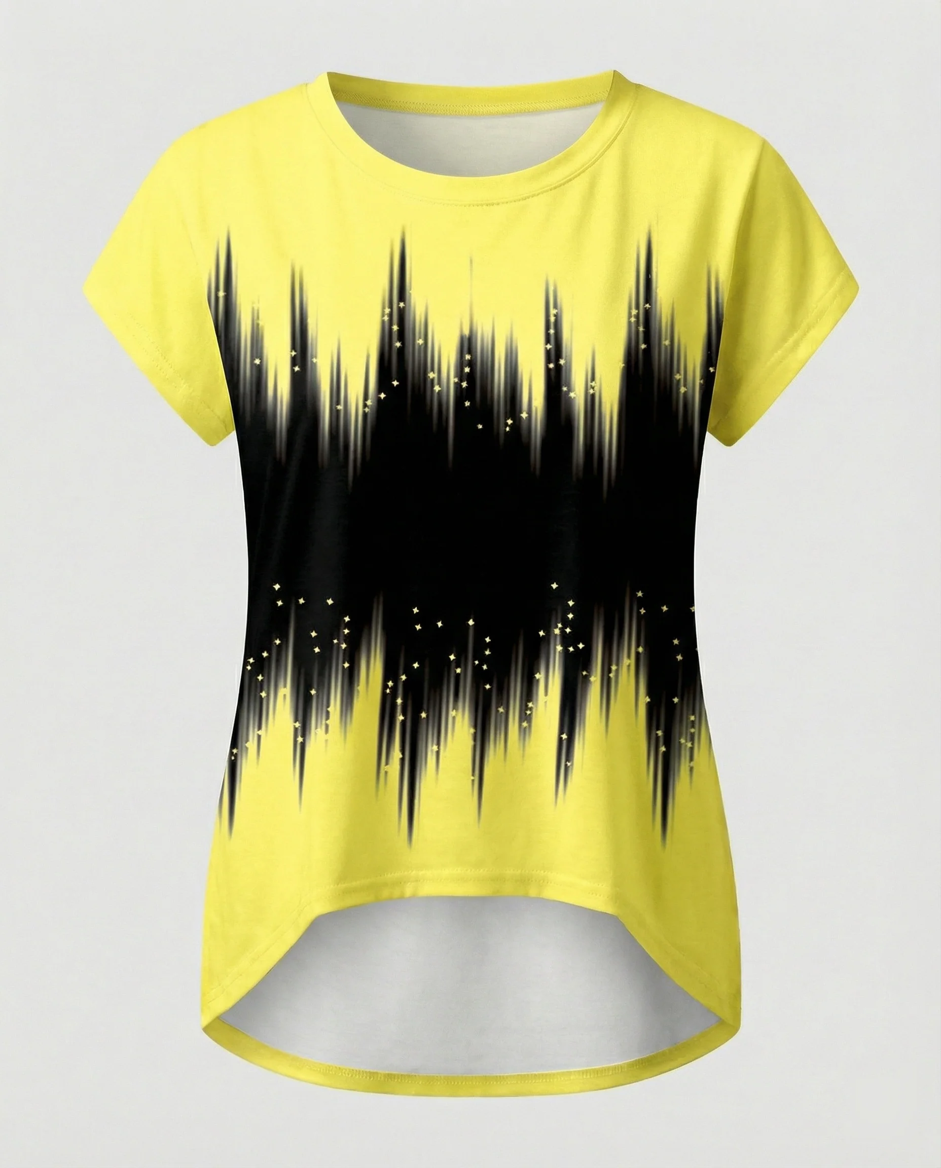 Aquarell Sommerbluse Damen Asymmetrisch - Image 2