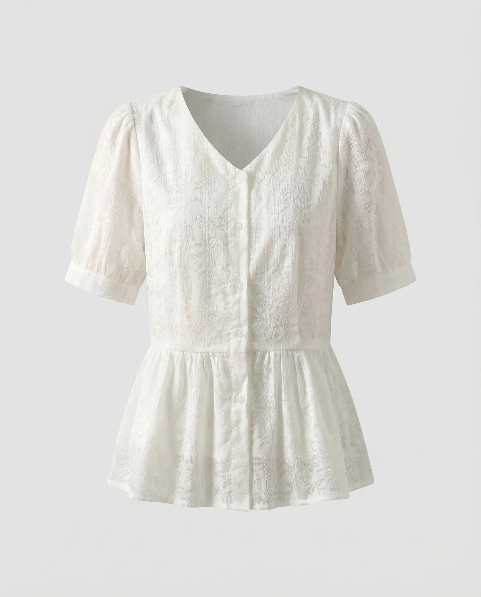 Damen Baumwoll Leinen Bluse mit Volant - Image 5