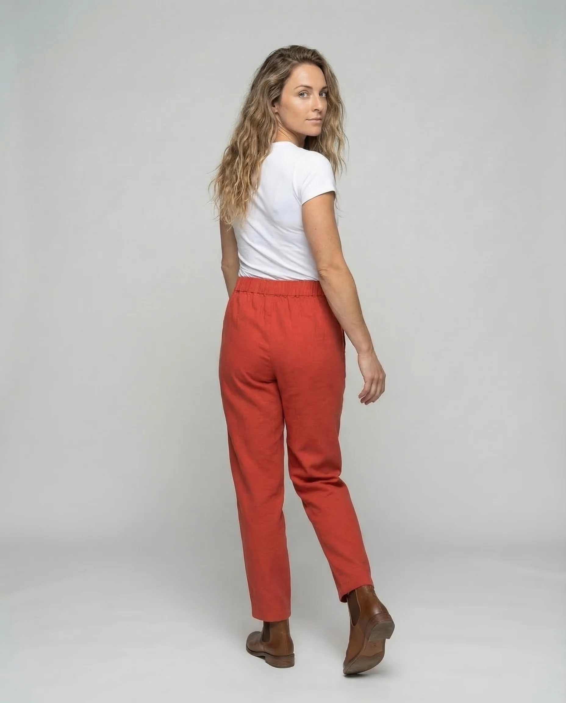 Damen Leinen Freizeithose Tapered - Image 4