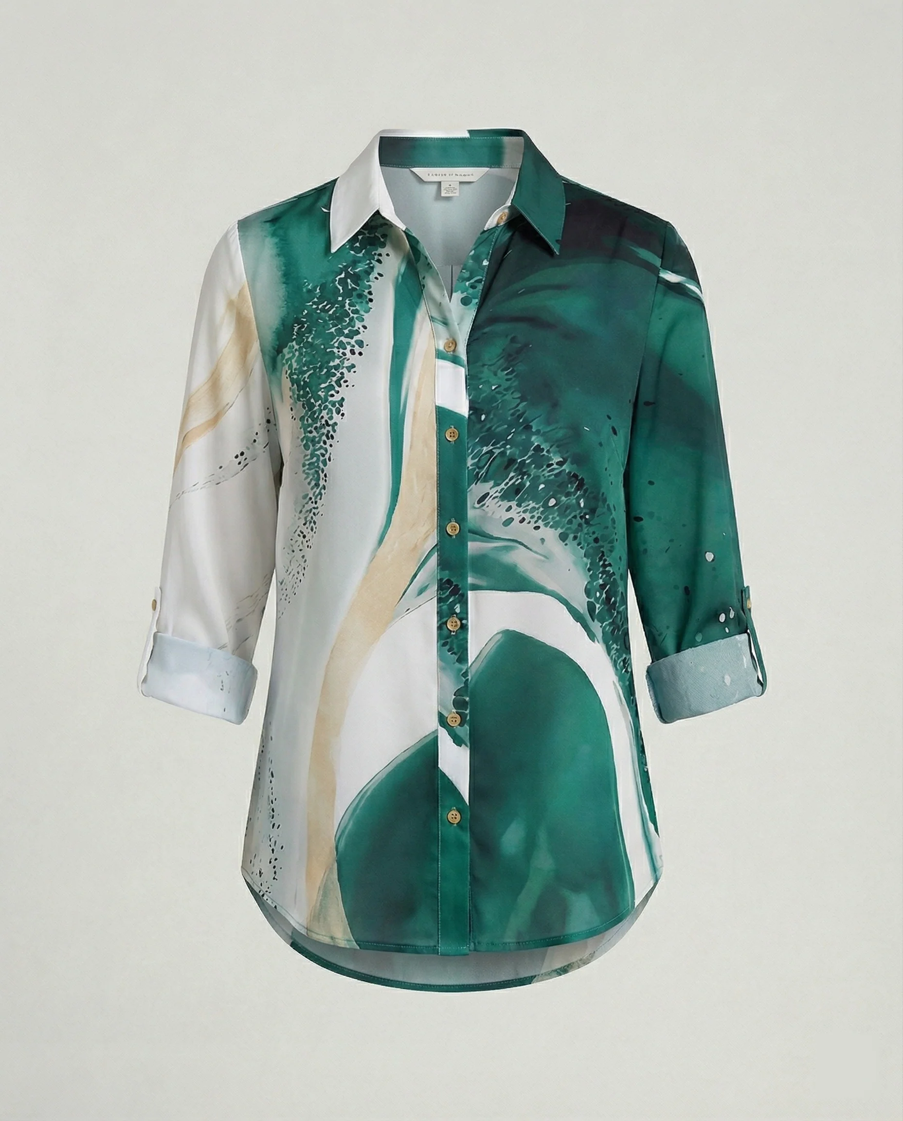 Leinenoptik Bluse Damen Floral - Image 10