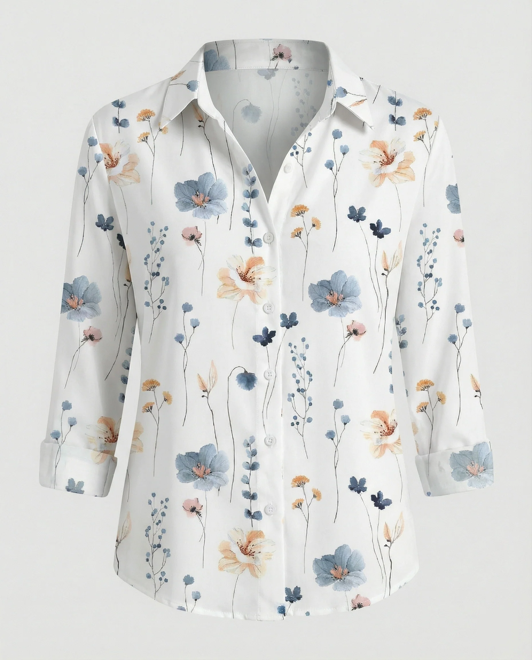 Leinenoptik Bluse Damen Floral - Image 11