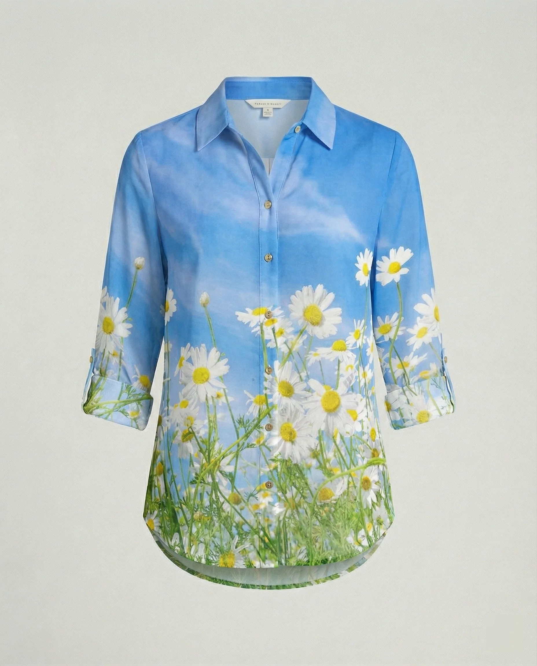 Leinenoptik Bluse Damen Floral - Image 22