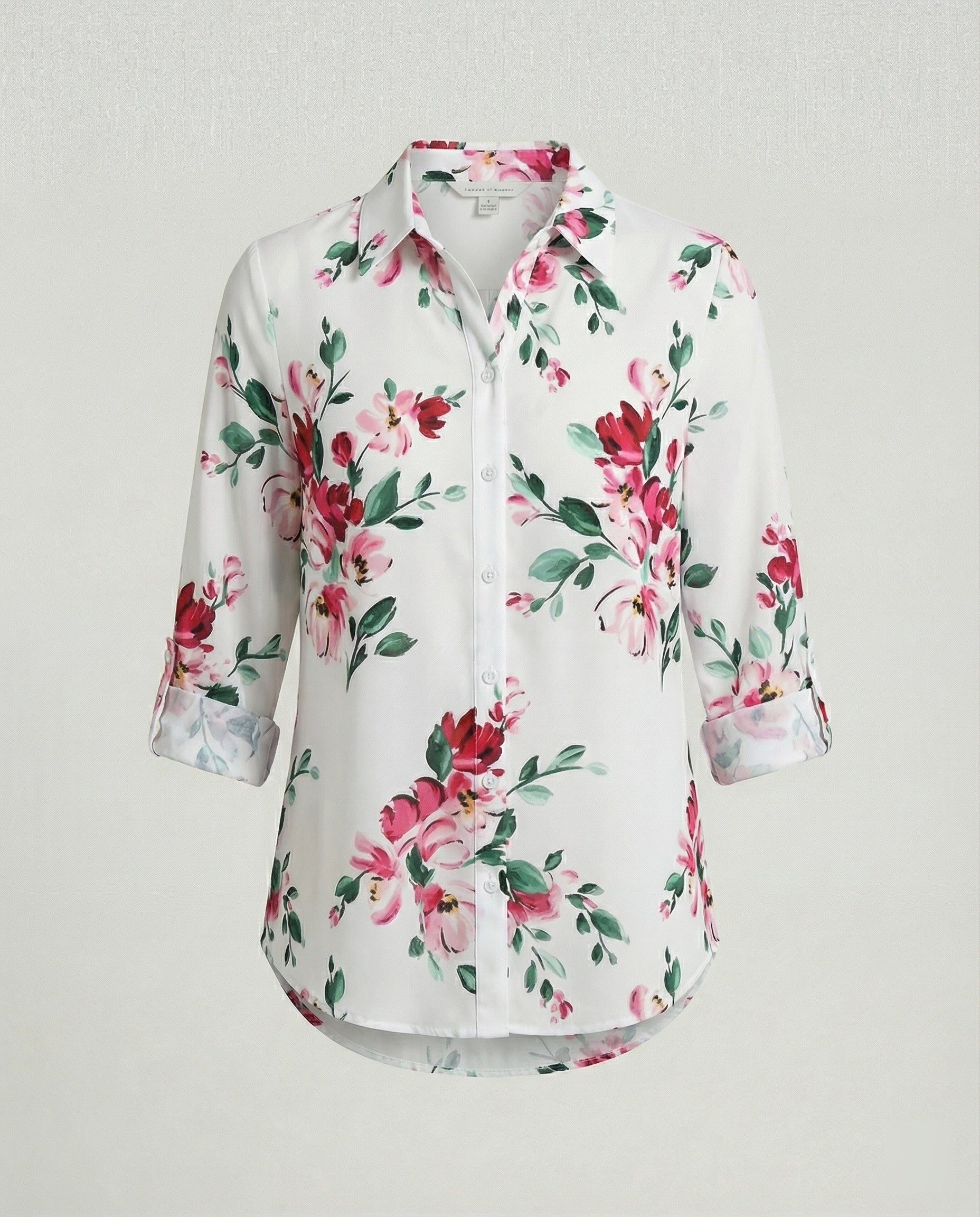 Leinenoptik Bluse Damen Floral - Image 8