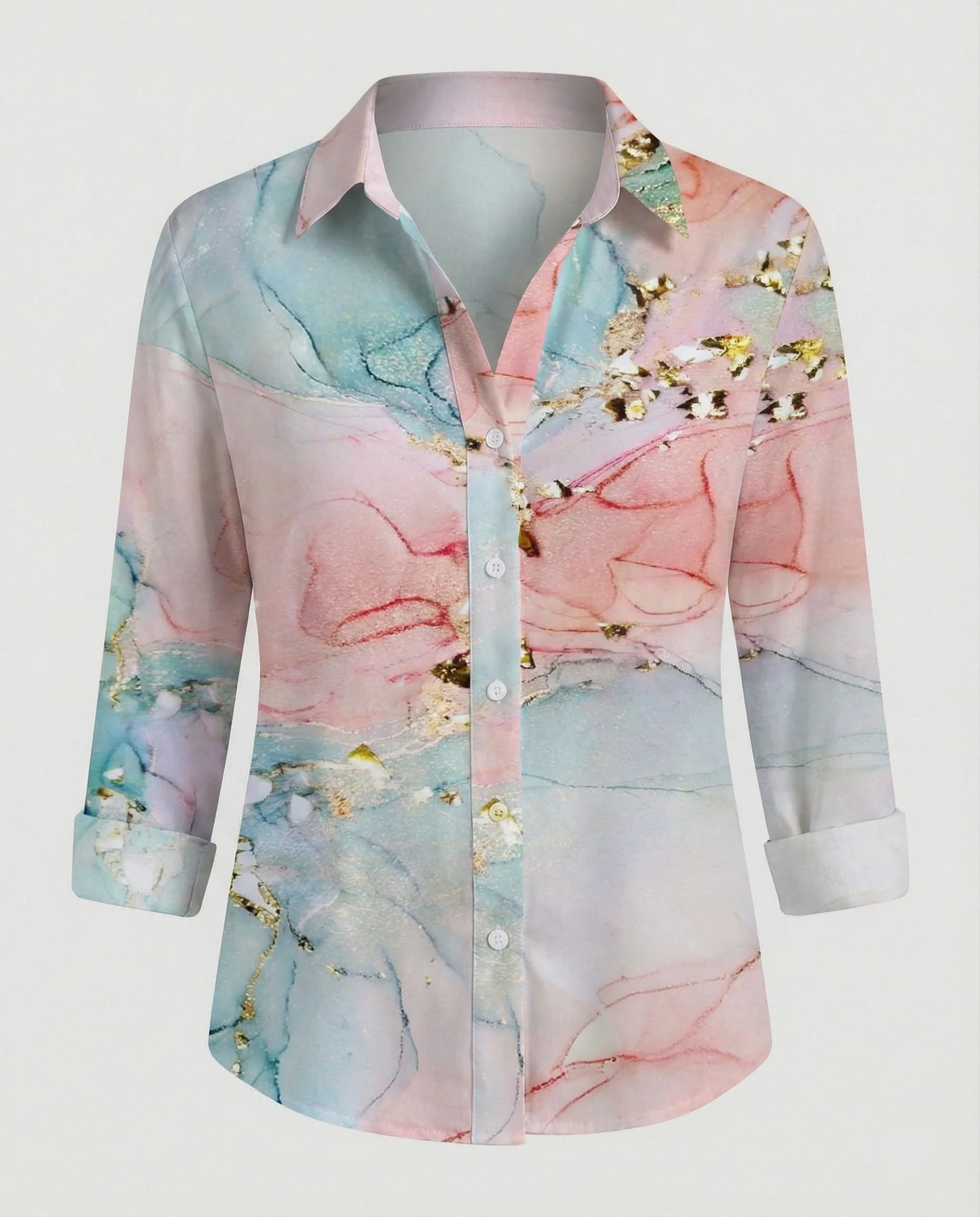 Leinenoptik Bluse Damen Floral - Image 9