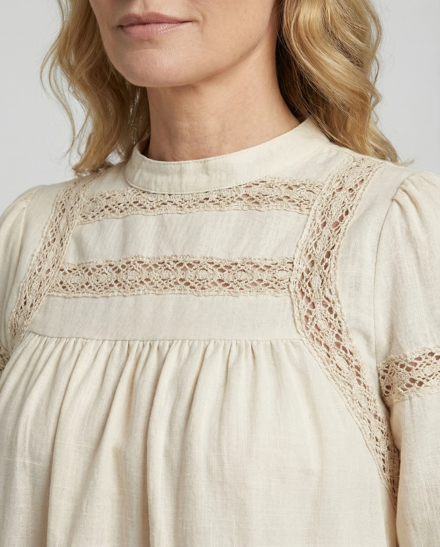 Damen Blusentop Boho Spitze - Image 3