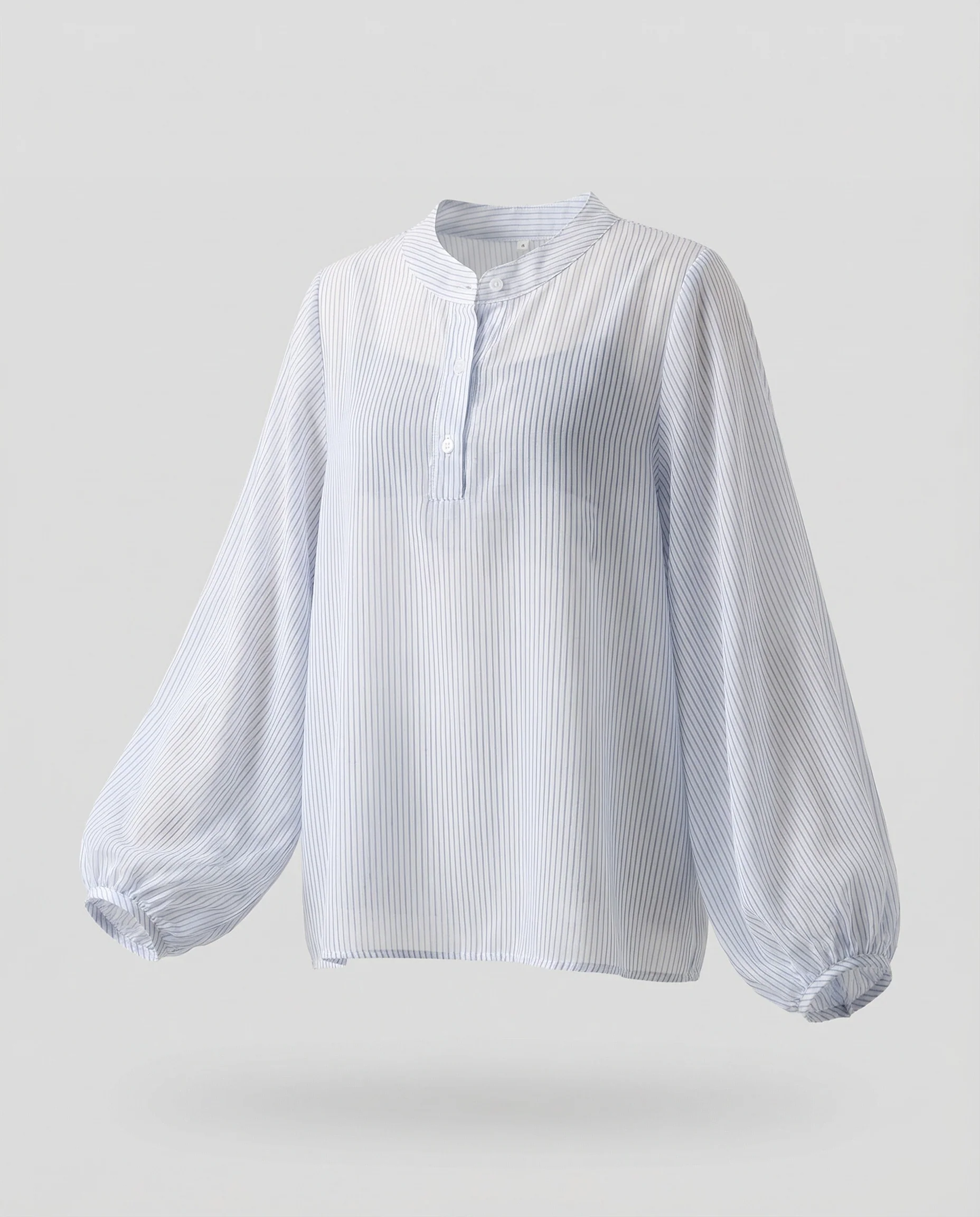Damen Chiffonbluse mit Stehkragen - Image 5