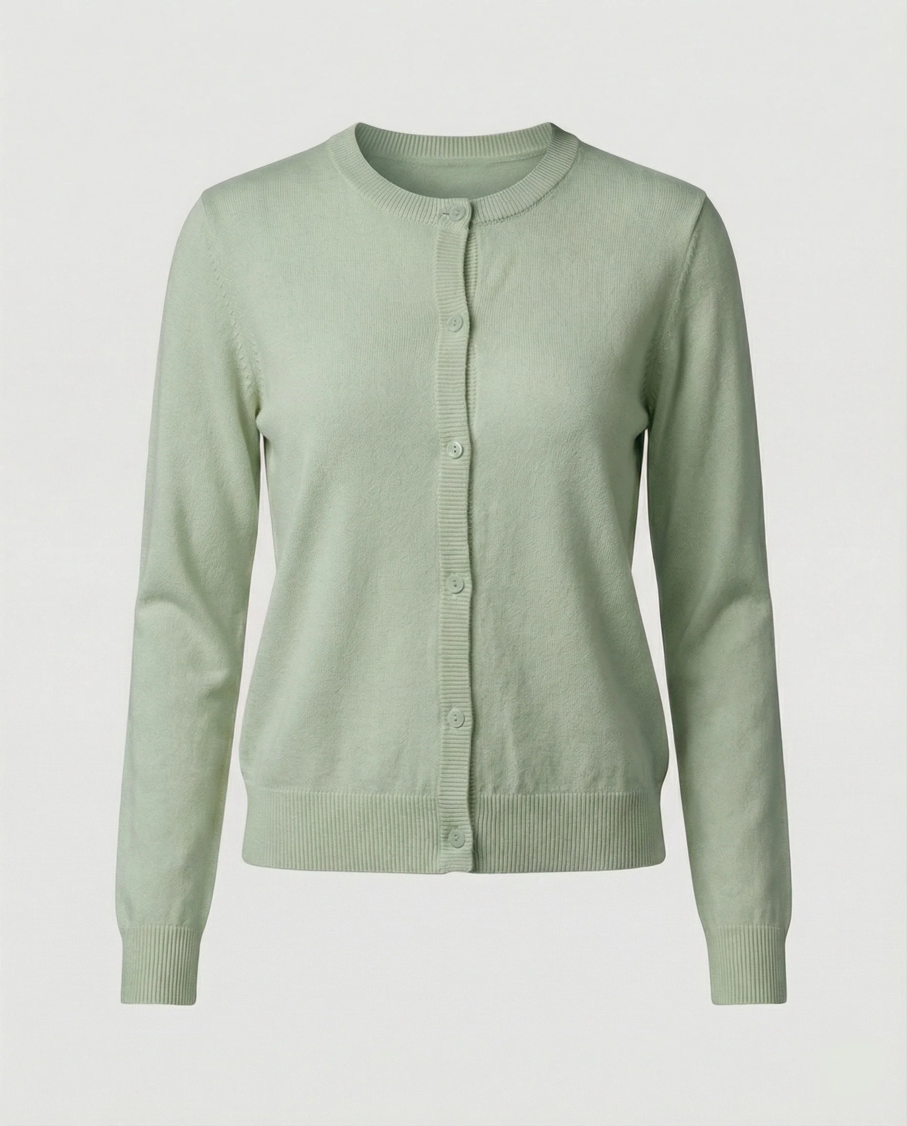 Leichte Feinstrick-Cardigan mit Rundhalsausschnitt, soften Rippbündchen und minimalistischer Knopfleiste Heidi-Mode - Image 5
