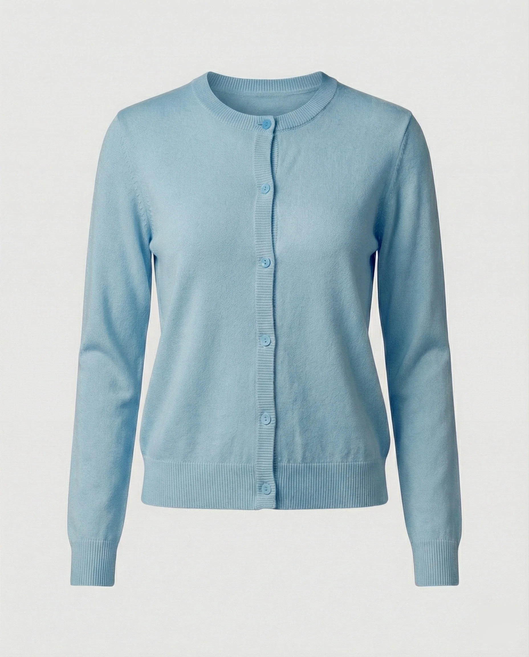 Leichte Feinstrick-Cardigan mit Rundhalsausschnitt, soften Rippbündchen und minimalistischer Knopfleiste Heidi-Mode - Image 6