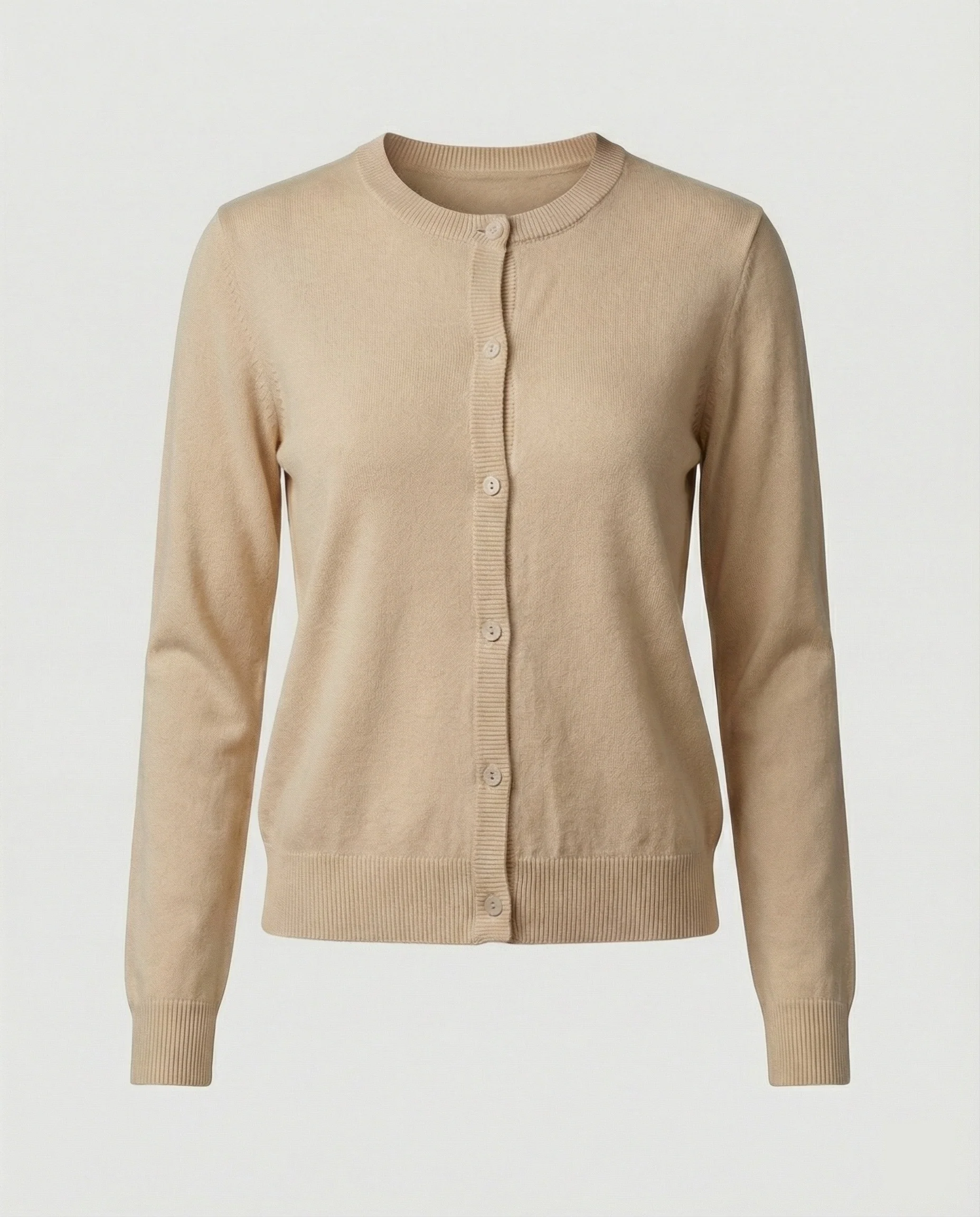 Leichte Feinstrick-Cardigan mit Rundhalsausschnitt, soften Rippbündchen und minimalistischer Knopfleiste Heidi-Mode - Image 9