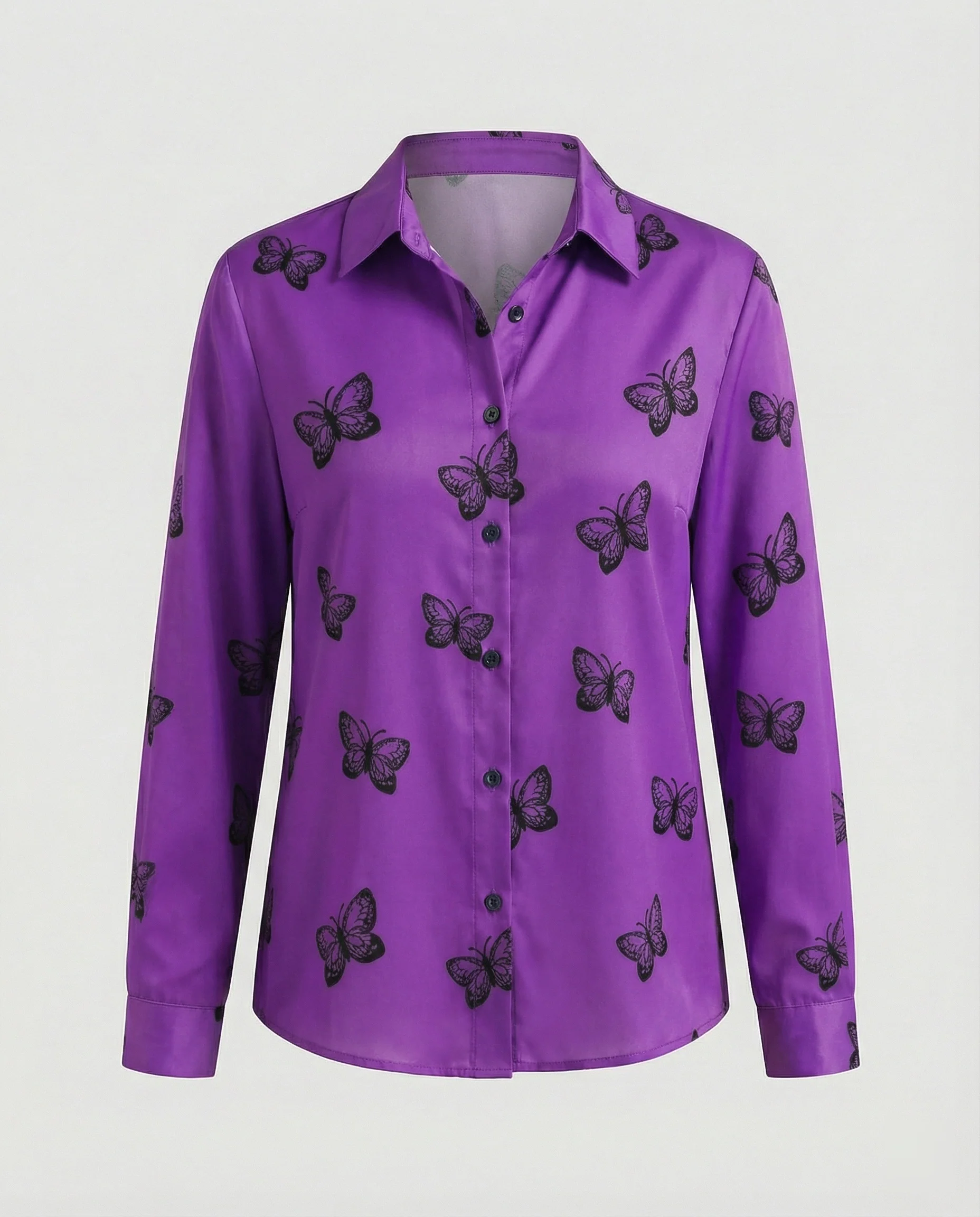 Leichte Hemdbluse Damen Aquarell Blumen - Image 10