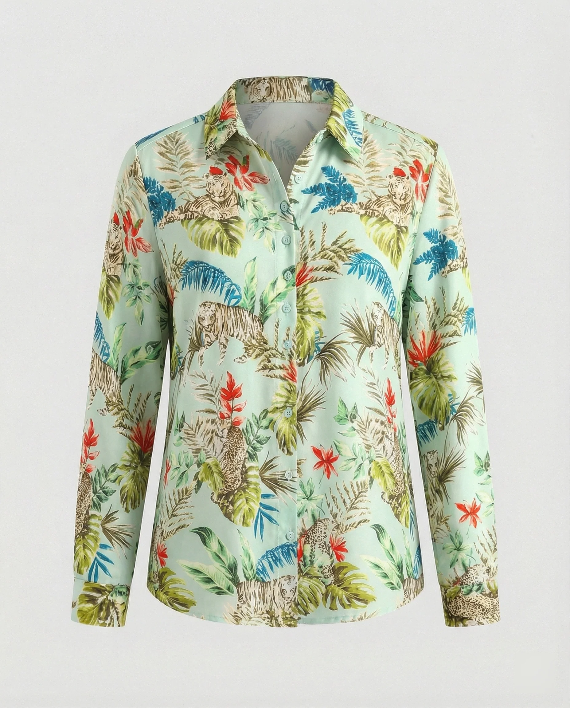 Leichte Hemdbluse Damen Aquarell Blumen - Image 11