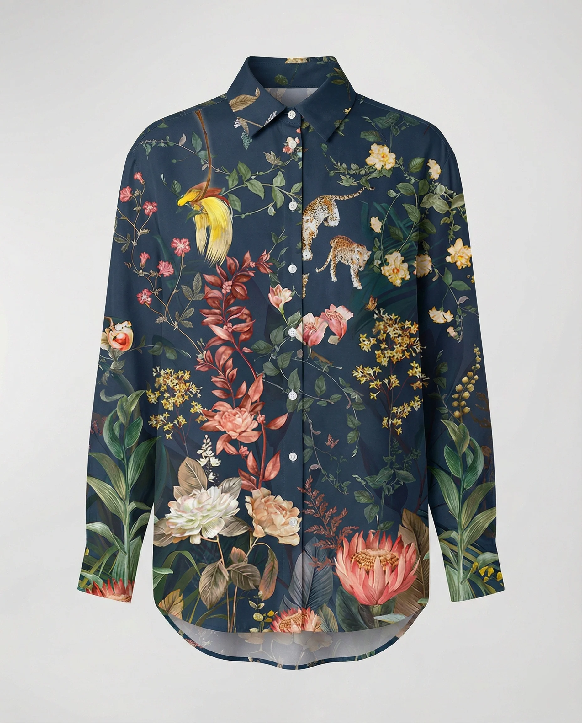 Leichte Hemdbluse Damen Aquarell Blumen - Image 20