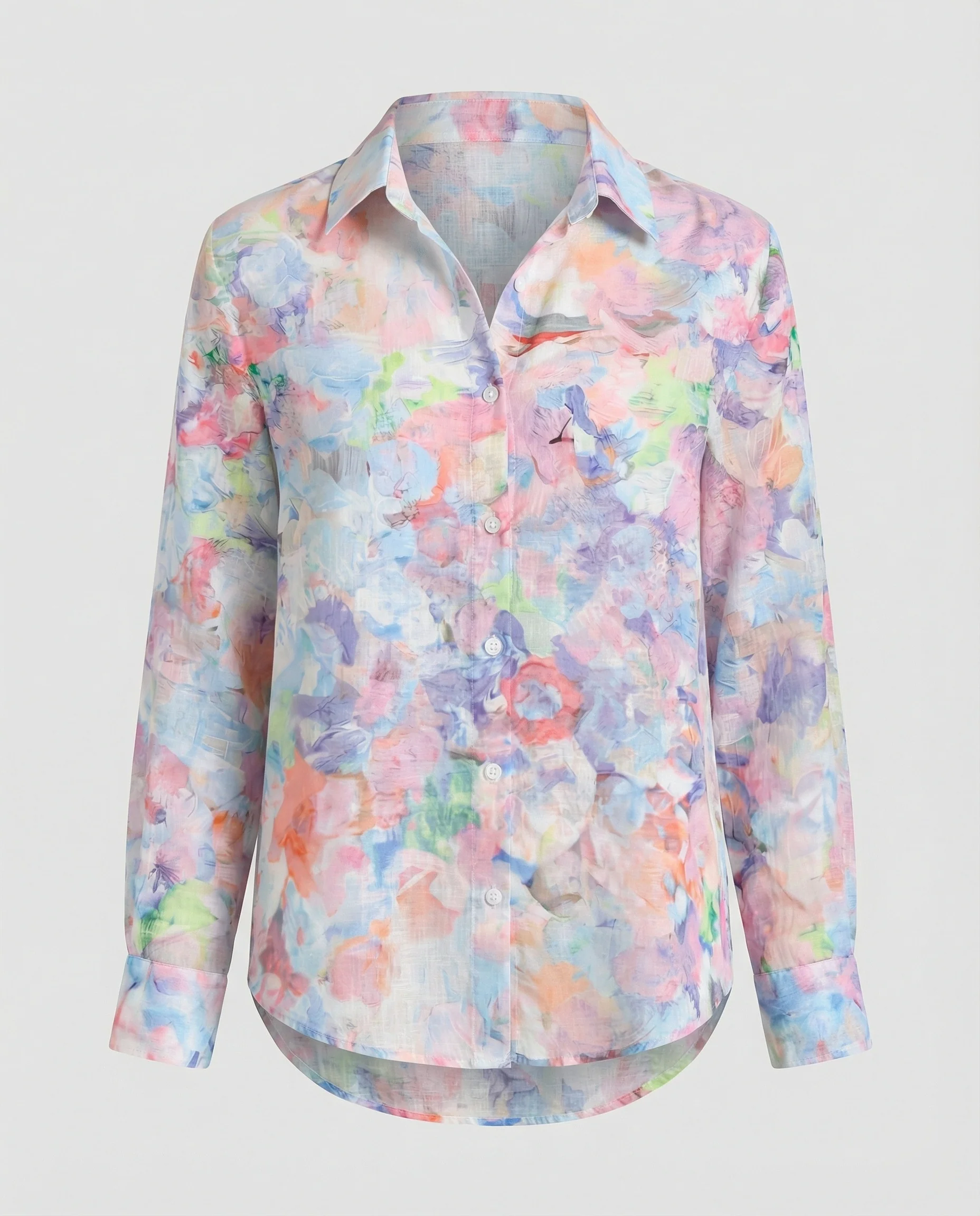 Leichte Hemdbluse Damen Aquarell Blumen - Image 22