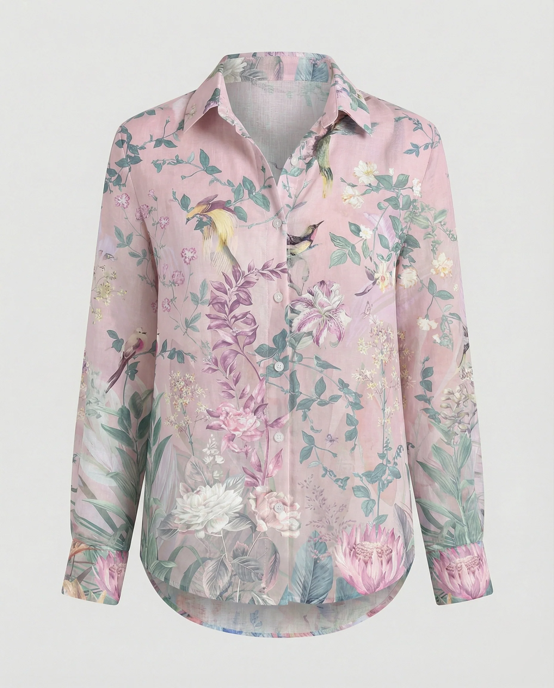 Leichte Hemdbluse Damen Aquarell Blumen - Image 28