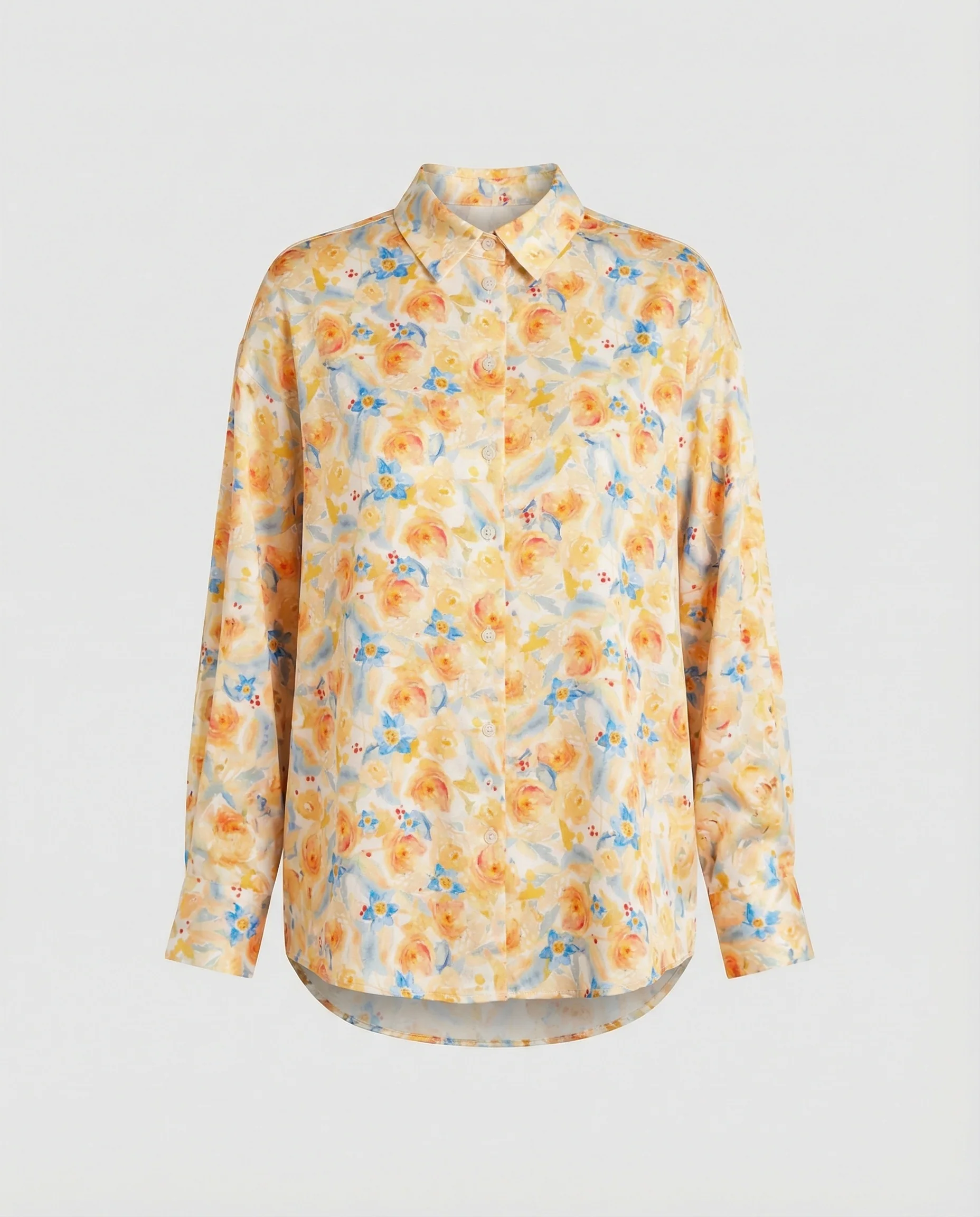 Leichte Hemdbluse Damen Aquarell Blumen - Image 40