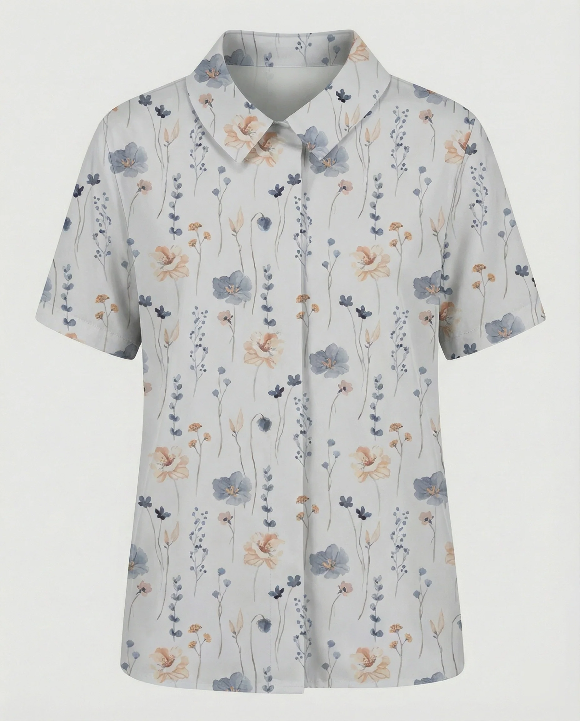 Damen Bluse Leinen Peter Pan Kragen - Image 19